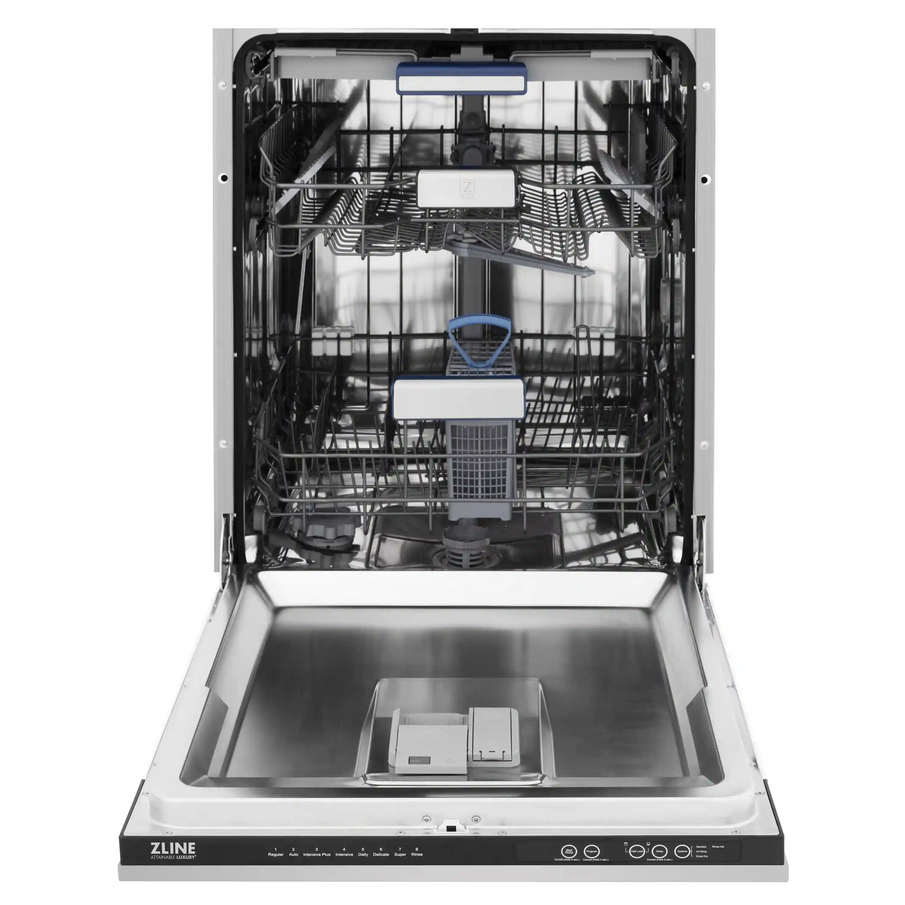 ZLINE 5-Piece Appliance Package - 48-Inch Paramount Gas Range, Wall Mount Range Hood, 36-Inch French Door Refrigerator with Water Dispenser, Dishwasher, and 30-Inch Microwave Drawer in Stainless Steel - Image 45