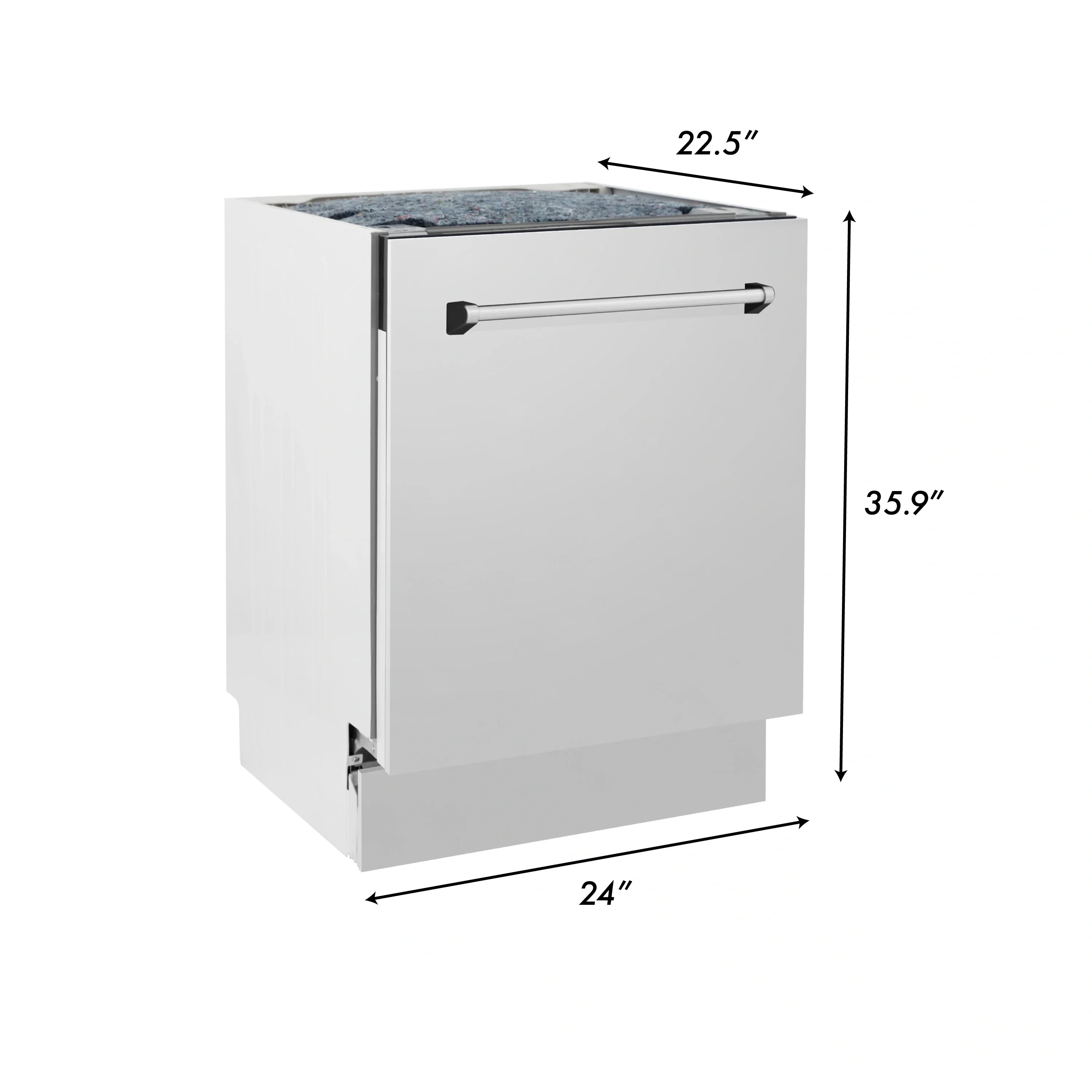 ZLINE 5-Piece Appliance Package - 48-Inch Paramount Gas Range, Wall Mount Range Hood, 36-Inch French Door Refrigerator with Water Dispenser, Dishwasher, and 30-Inch Microwave Drawer in Stainless Steel - Image 65