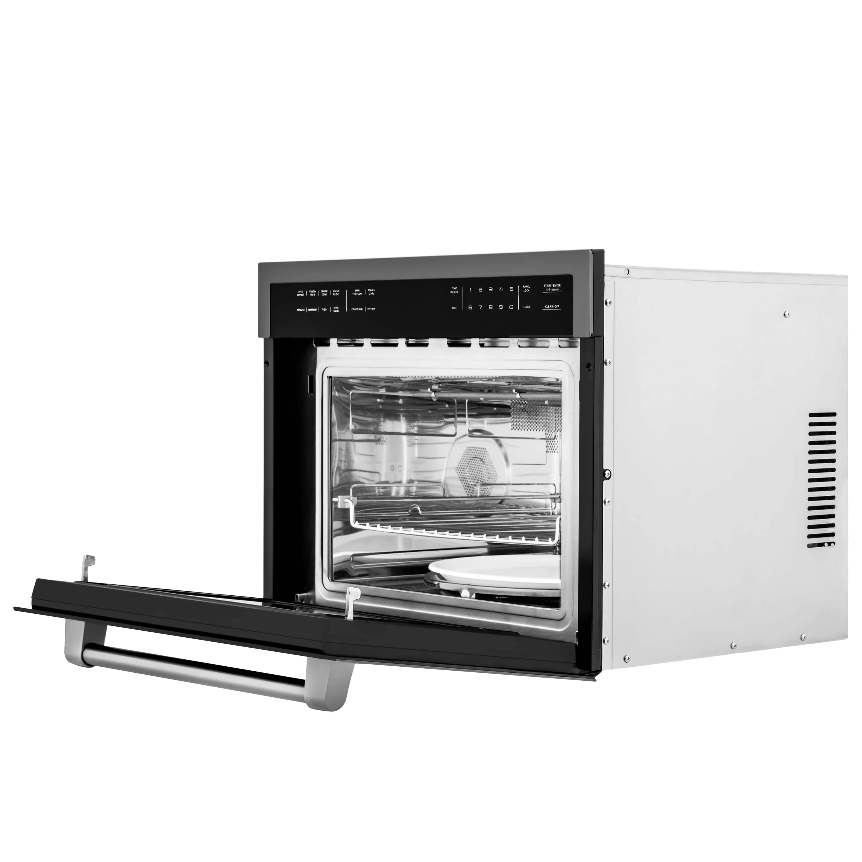 ZLINE 5-Piece Appliance Package - 30-Inch Dual Fuel Range, Refrigerator with Water Dispenser, Convertible Wall Mount Hood, Microwave Oven, and 3-Rack Dishwasher in Black Stainless Steel - Image 51