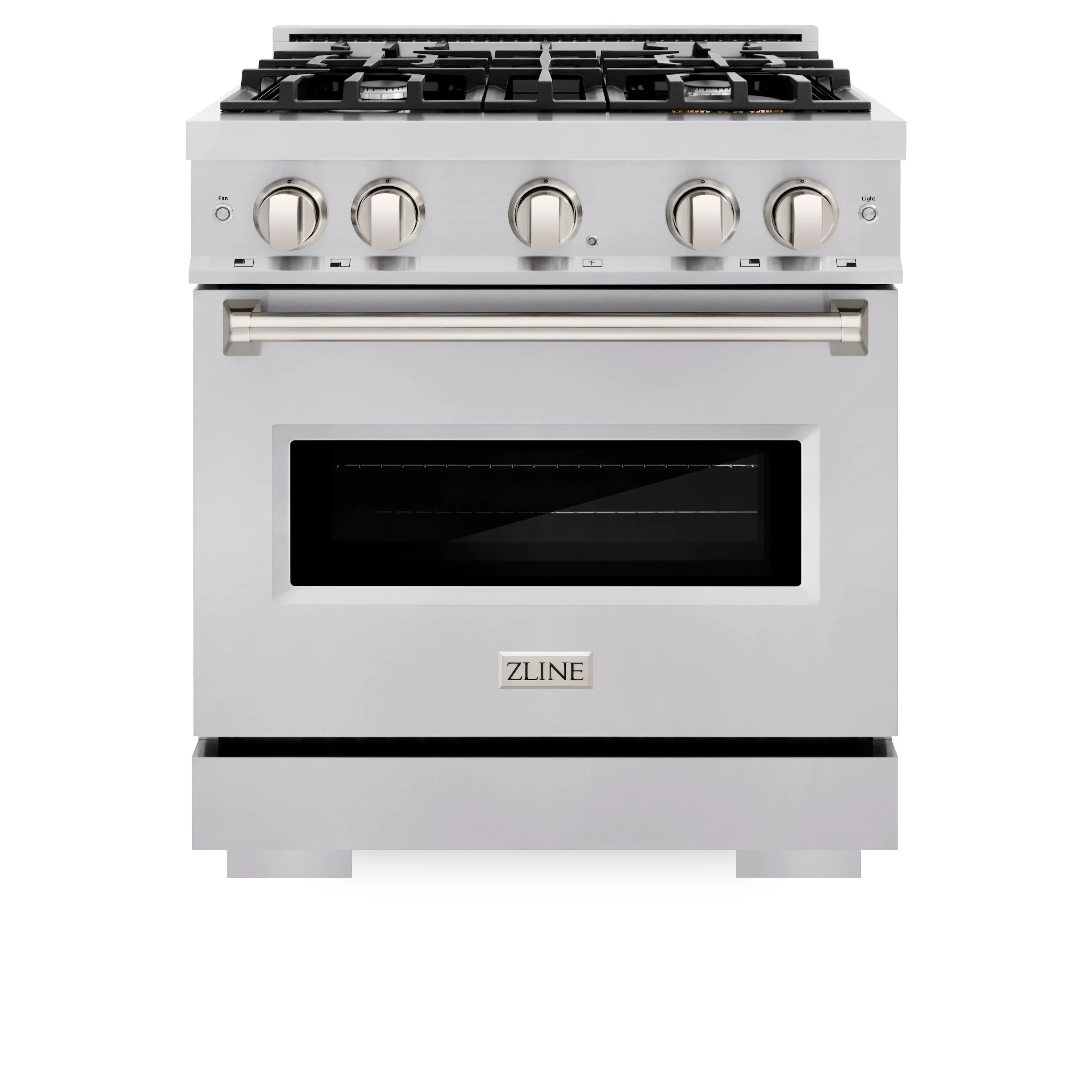 ZLINE 5-Piece Appliance Package - 30-Inch Gas Range, Hood, Refrigerator, Dishwasher, and Microwave Drawer in Stainless Steel - Image 2