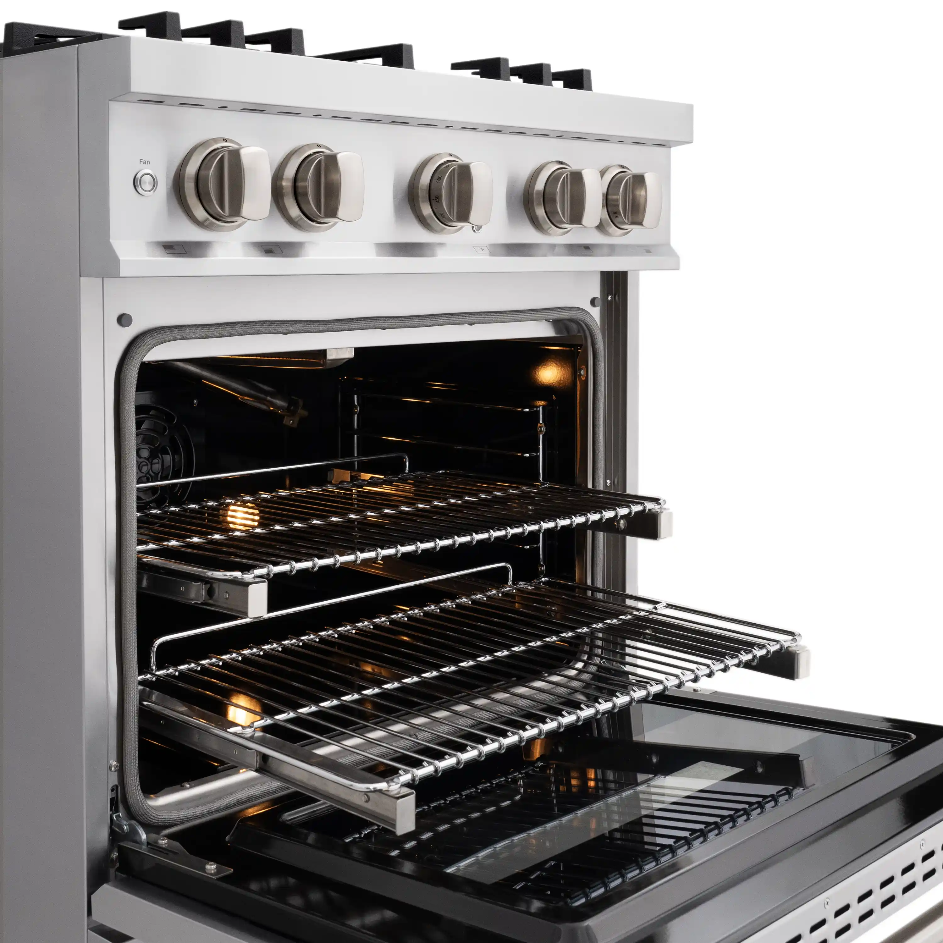 ZLINE 5-Piece Appliance Package - 30-Inch Gas Range, Hood, Refrigerator, Dishwasher, and Microwave Drawer in Stainless Steel - Image 5
