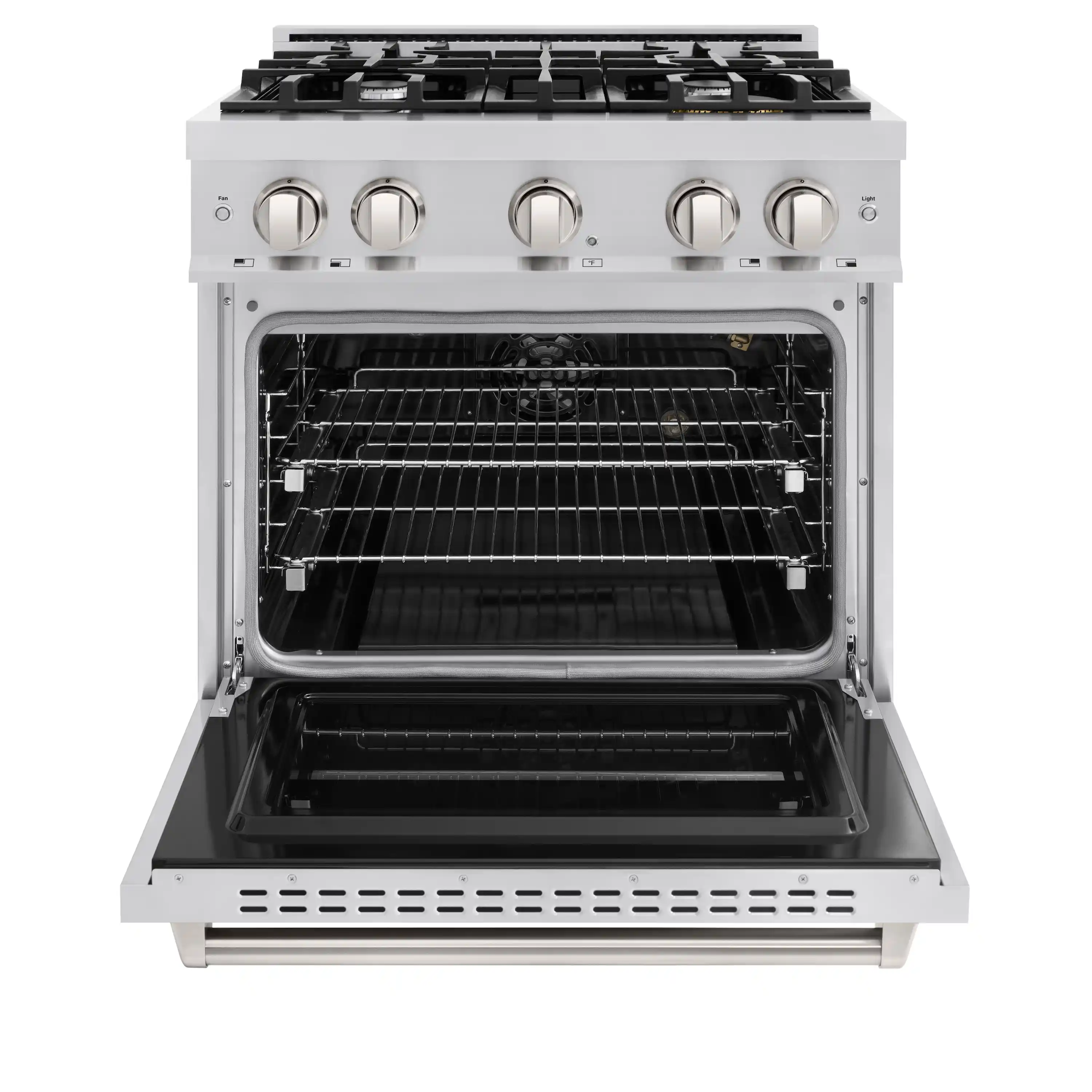 ZLINE 5-Piece Appliance Package - 30-Inch Gas Range, Hood, Refrigerator, Dishwasher, and Microwave Drawer in Stainless Steel - Image 6