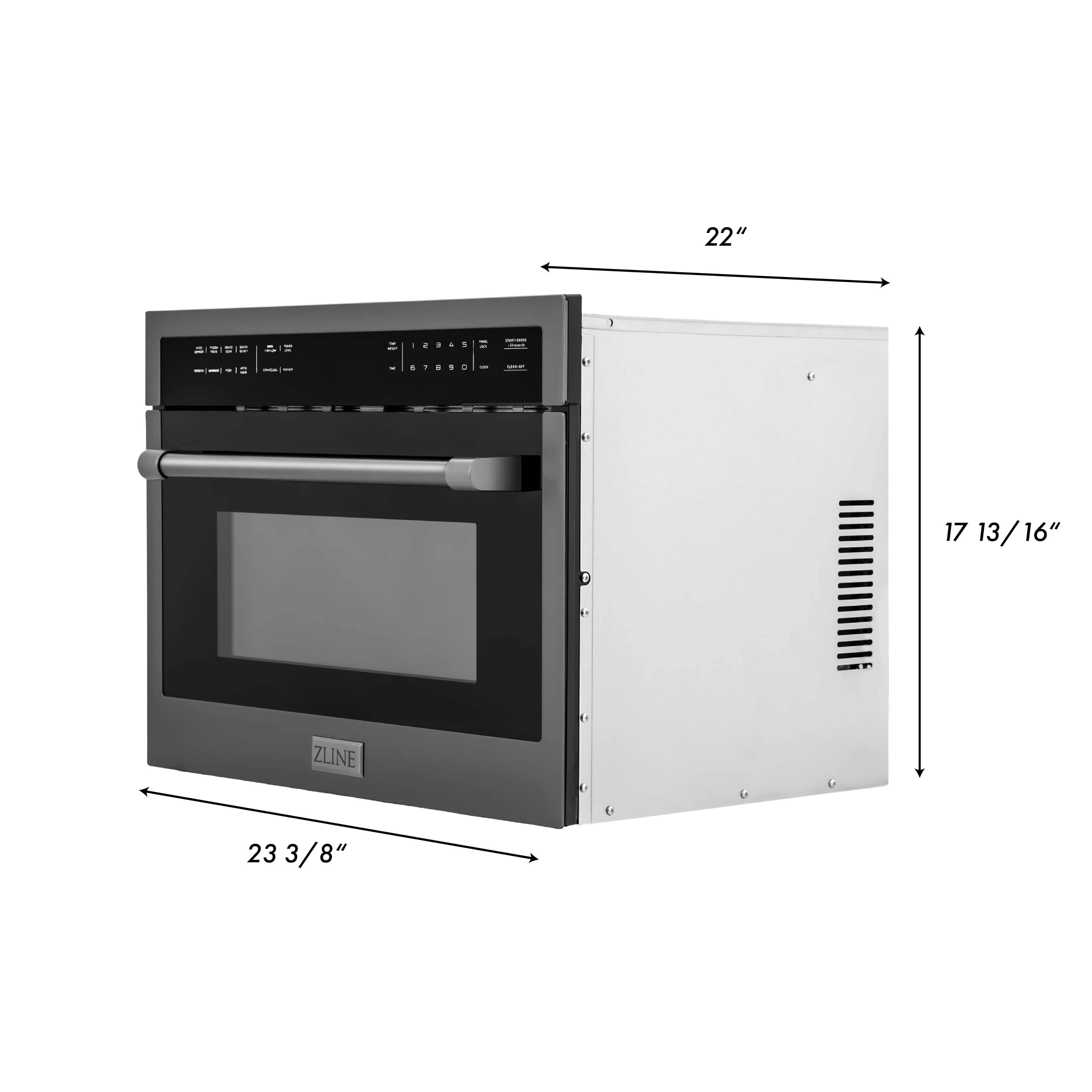 ZLINE 5-Piece Appliance Package - 36-Inch Dual Fuel Range, Refrigerator with Water Dispenser, Convertible Wall Mount Hood, Microwave Oven, and 3-Rack Dishwasher in Black Stainless Steel - Image 59