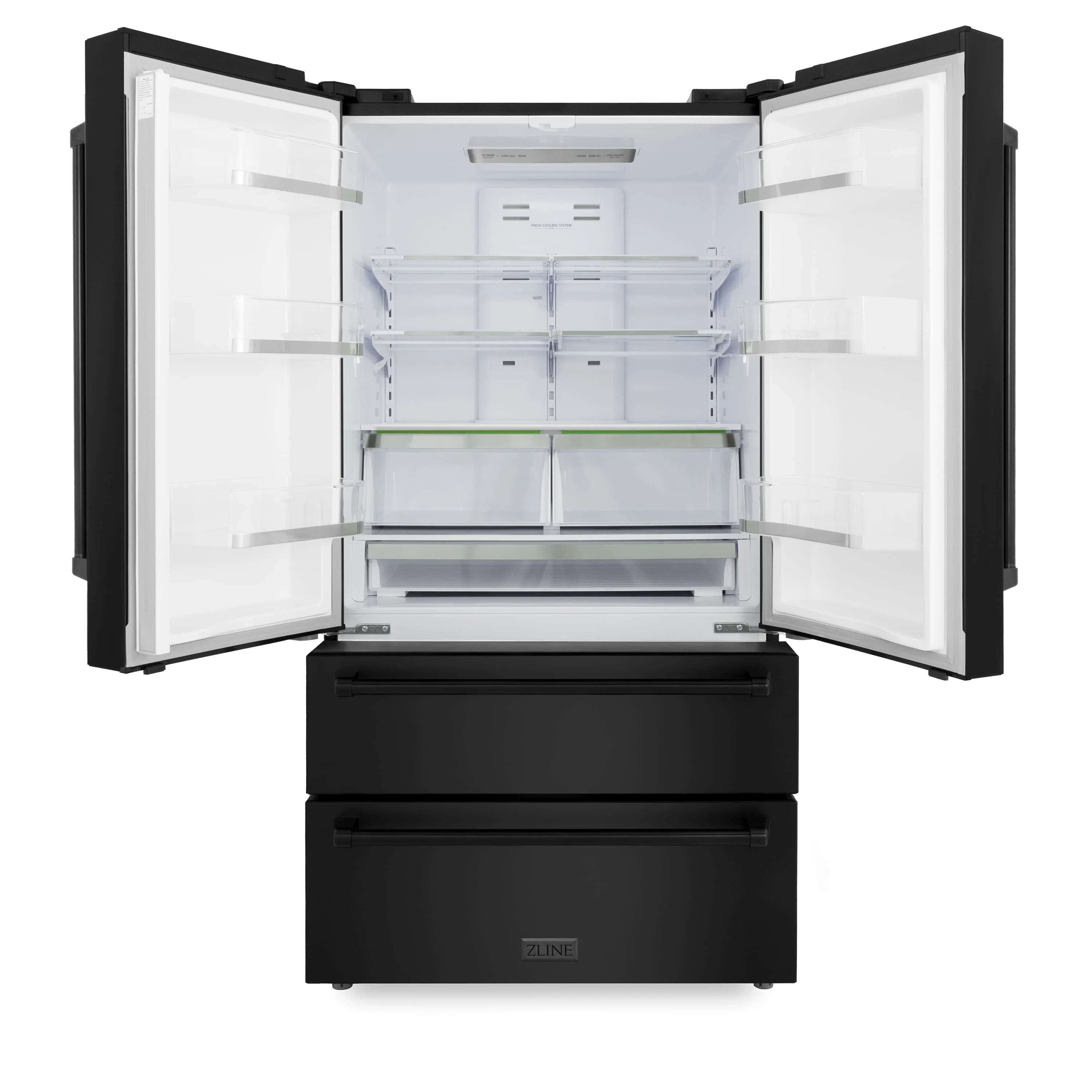 ZLINE 5-Piece Appliance Package - 36-Inch Dual Fuel Range, Hood, Refrigerator, Dishwasher, and Microwave Drawer in Black Stainless Steel - Image 26