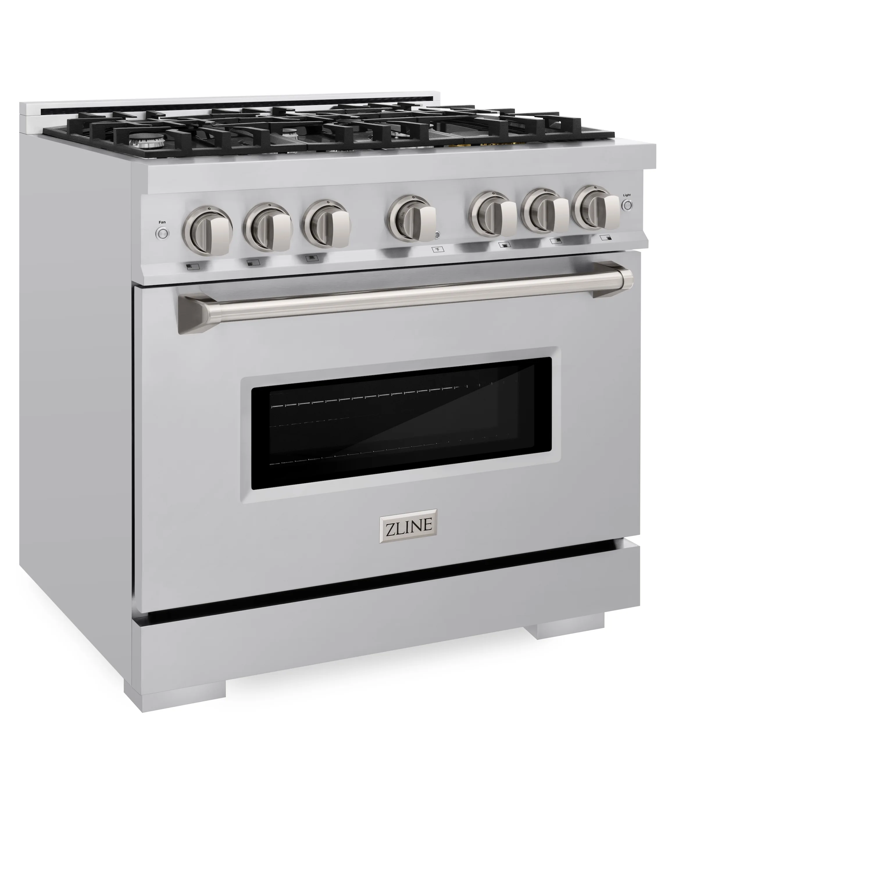 ZLINE 5-Piece Appliance Package - 36-Inch Dual Fuel Range, Hood, Refrigerator, Dishwasher, and Microwave Drawer in Stainless Steel - Image 3
