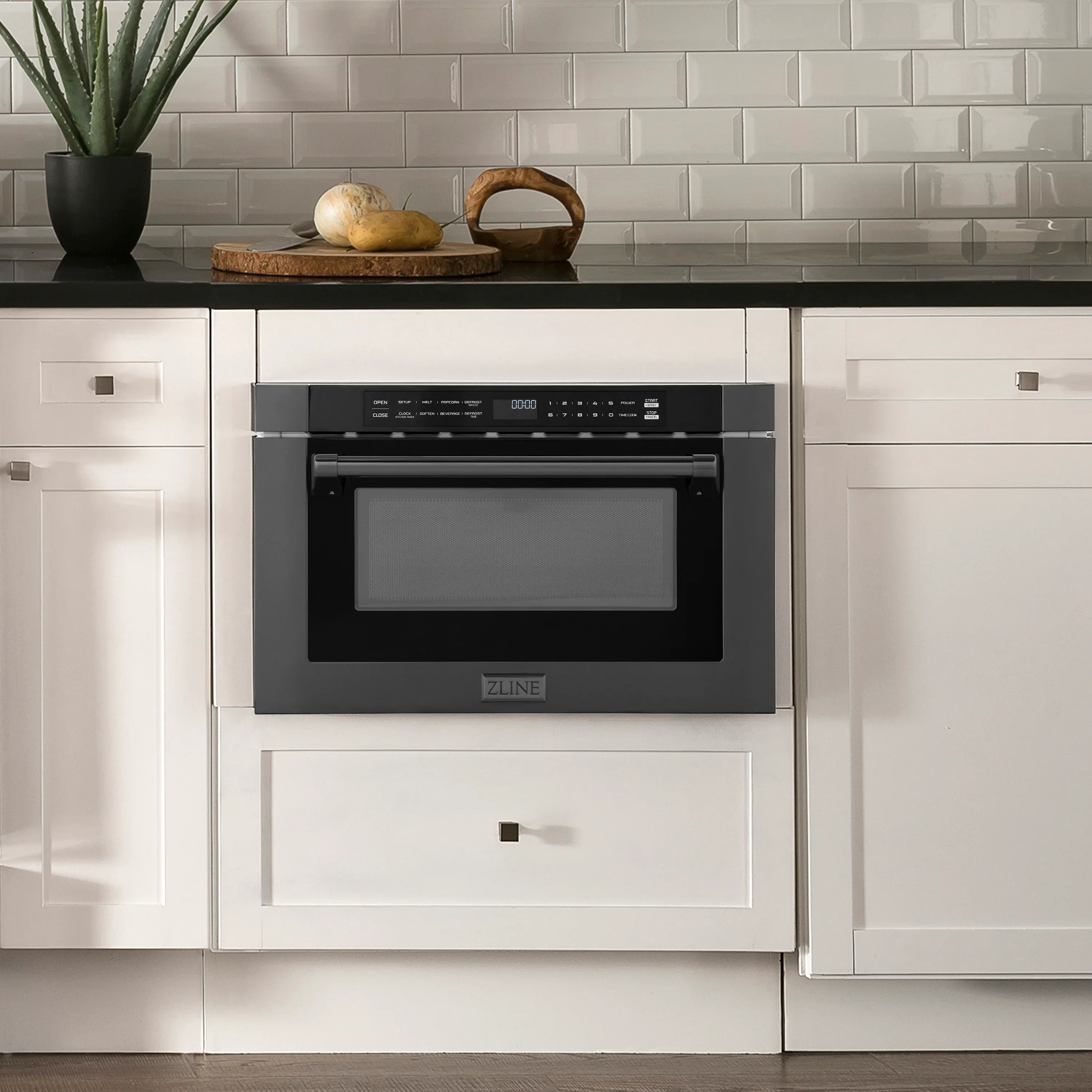 ZLINE 5-Piece Appliance Package - 36-Inch Dual Fuel Range, Hood, Refrigerator with Water Dispenser, Dishwasher, and Microwave Drawer in Black Stainless Steel - Image 50