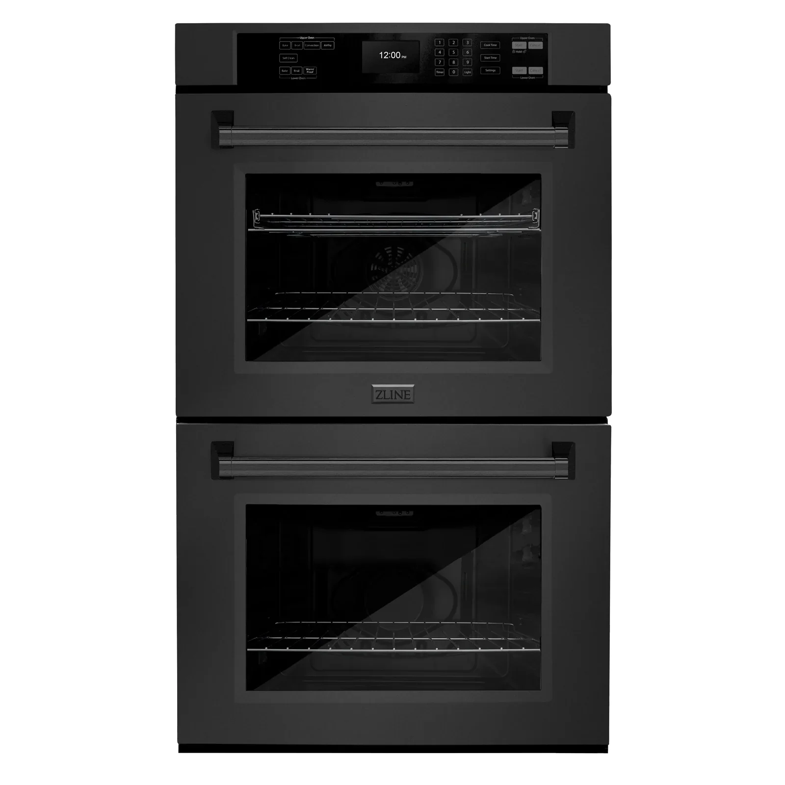 ZLINE 5-Piece Appliance Package - 36-Inch Rangetop with Brass Burners, Refrigerator, 30-Inch Electric Double Wall Oven, 3-Rack Dishwasher, and Convertible Wall Mount Hood in Black Stainless Steel (5KPR-RTBRH36-AWDDWV) - Image 31