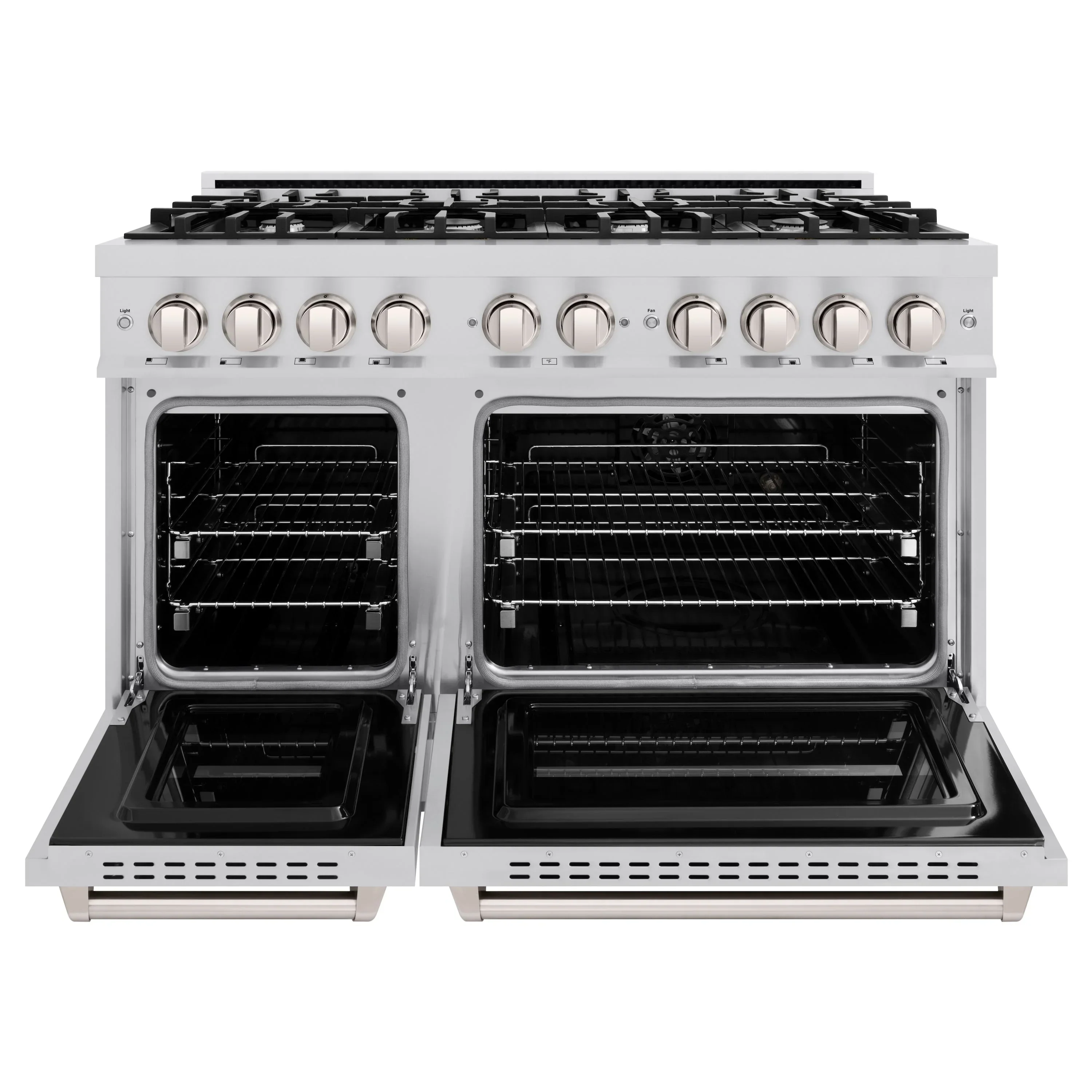ZLINE 5-Piece Appliance Package - 48-Inch Dual Fuel Range, Hood, Refrigerator, Dishwasher, and Microwave Drawer in Stainless Steel - Image 4