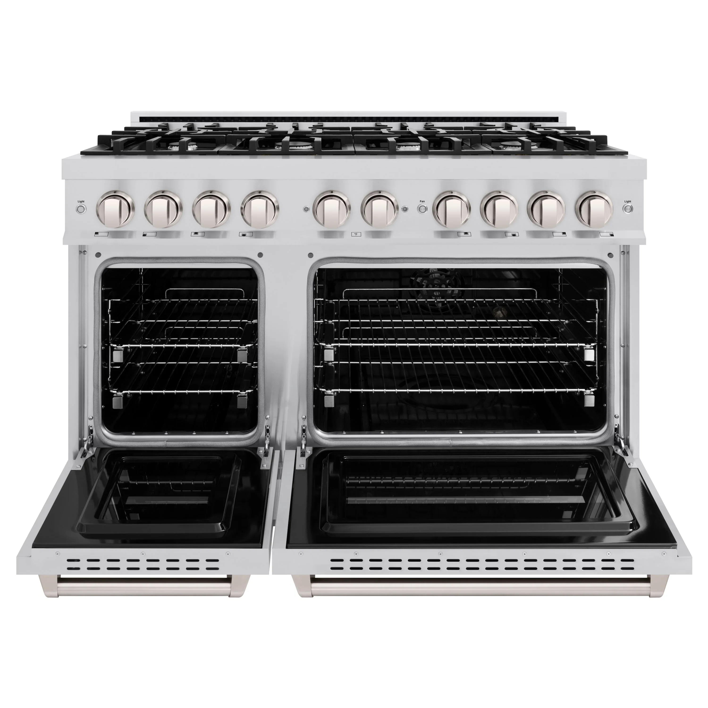 ZLINE 5-Piece Appliance Package - 48-Inch Dual Fuel Range, Hood, Refrigerator with Water Dispenser, Dishwasher, and Microwave Drawer in Stainless Steel - Image 4