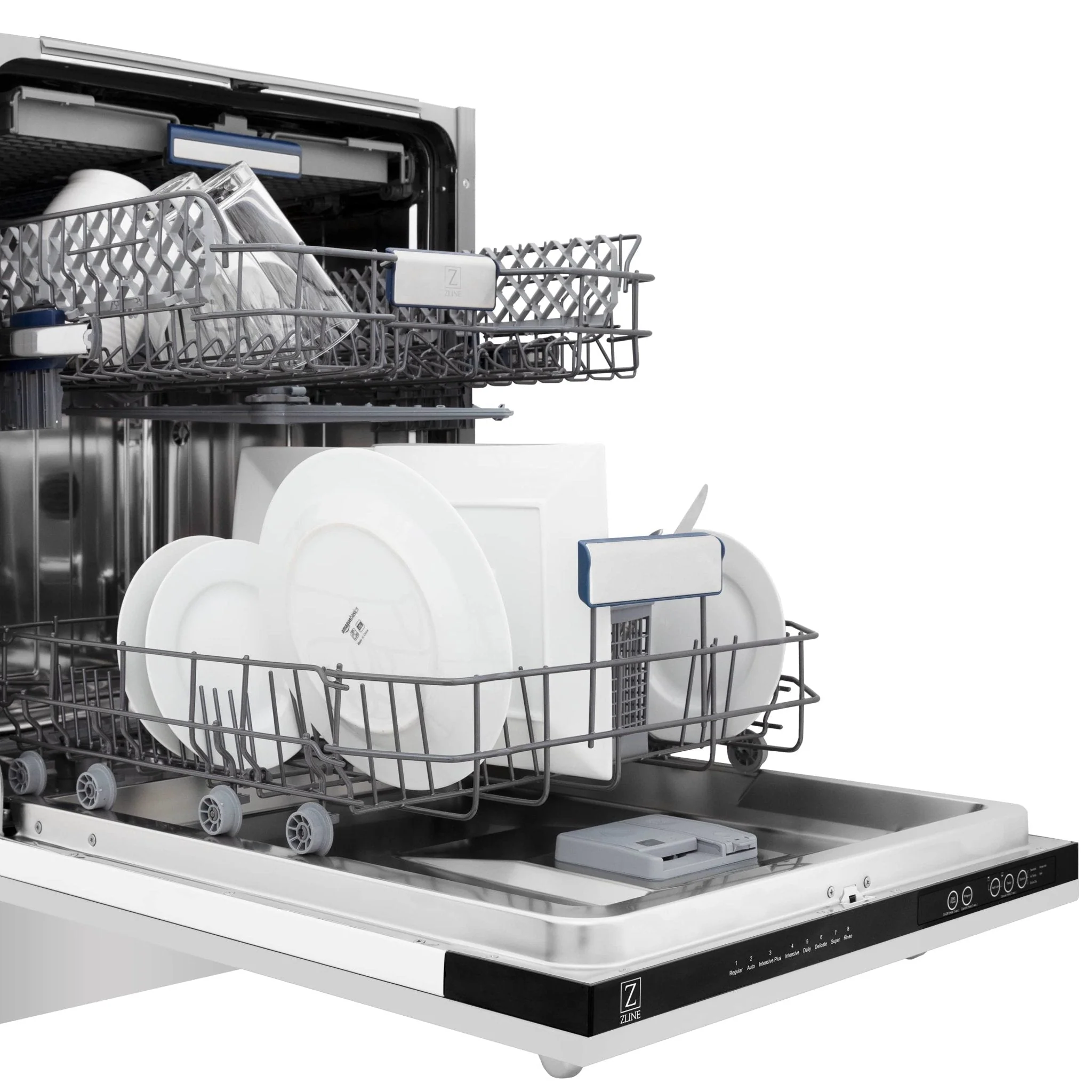 ZLINE 5-Piece Appliance Package - 48-Inch Rangetop with Brass Burners, Refrigerator, 30-Inch Electric Double Wall Oven, 3-Rack Dishwasher, and Convertible Wall Mount Hood in Black Stainless Steel (5KPR-RTBRH48-AWDDWV) - Image 22