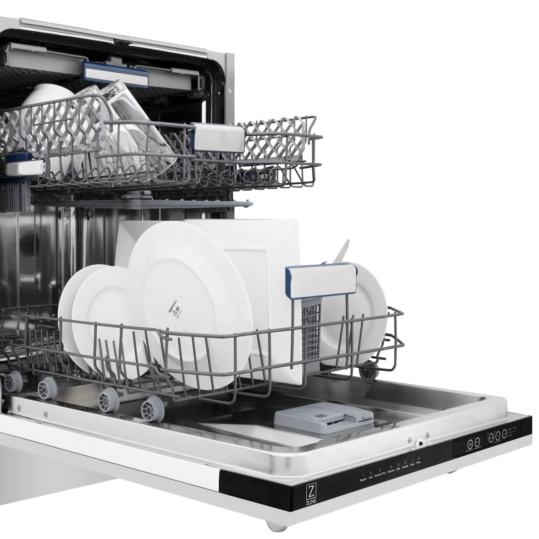 ZLINE 5-Piece Appliance Package - 48-Inch Rangetop with Brass Burners, Refrigerator, 30-Inch Electric Wall Oven, 3-Rack Dishwasher, and Convertible Wall Mount Hood in Black Stainless Steel (5KPR-RTBRH48-AWSDWV) - Image 22