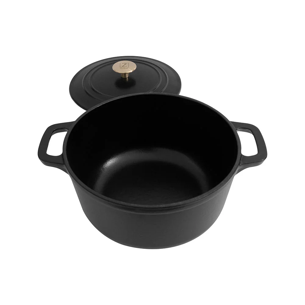 ZLINE 5-Piece Enameled Cast Iron Cookware Set in Black Matte (CWSETS-BLM-5) - Image 4