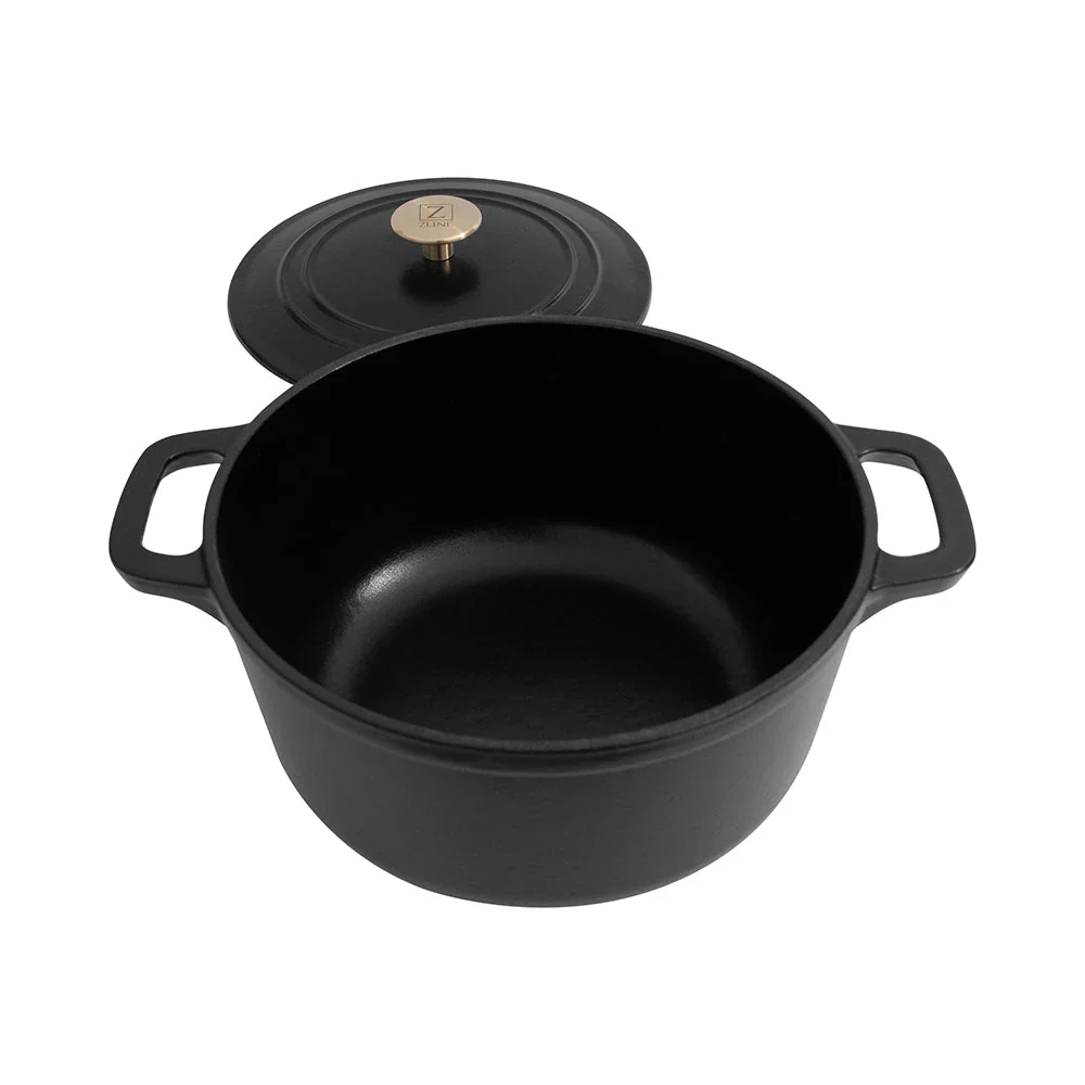 ZLINE 5-Piece Enameled Cast Iron Cookware Set in Black Matte (CWSETS-BLM-5) - Image 5