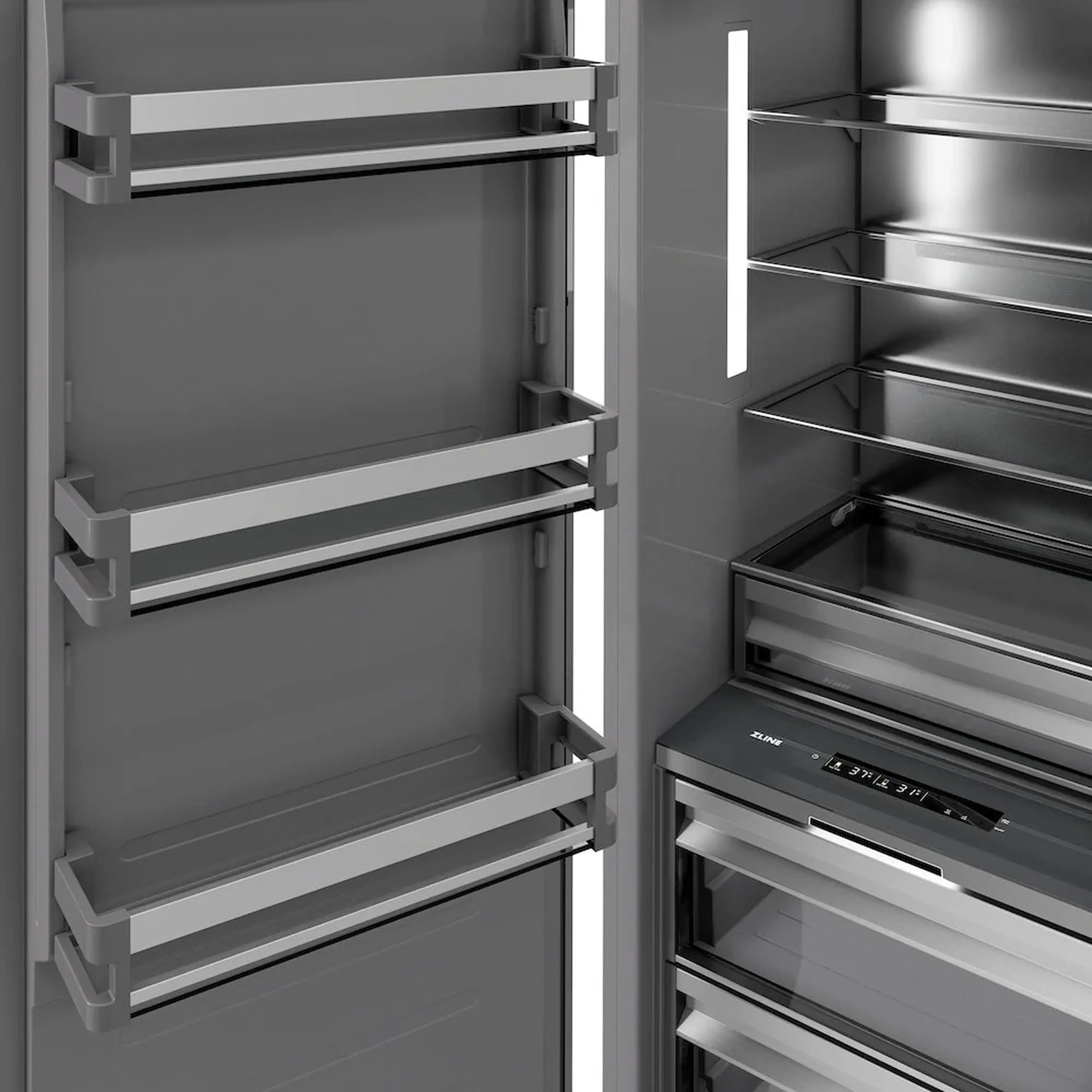 ZLINE 54-Inch Column 16.7 Cu. Ft. Refrigerator and 12.4 Cu. Ft. Freezer in Black Stainless Steel - Image 6