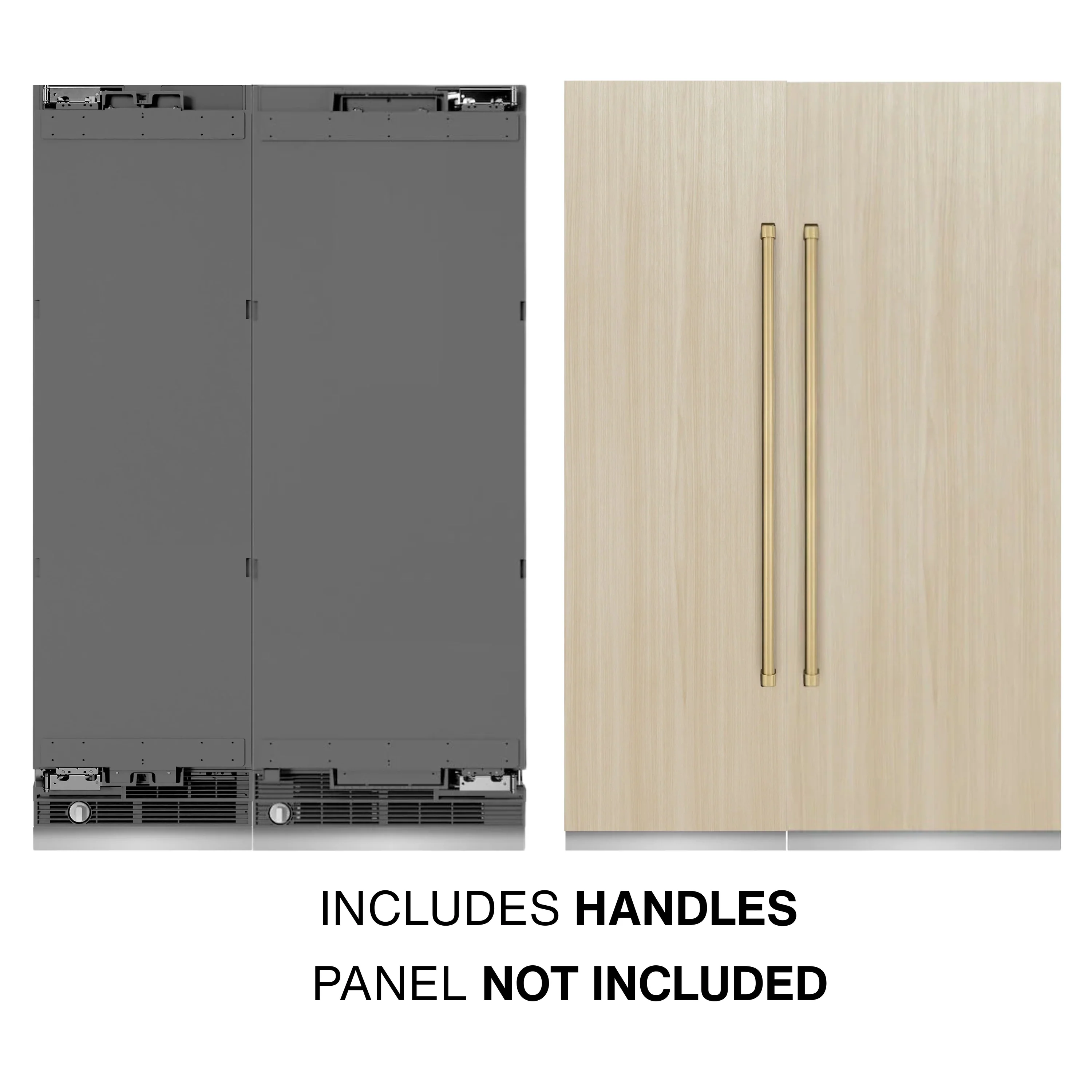 ZLINE 54-Inch Column 16.7 Cu. Ft. Refrigerator and 12.4 Cu. Ft. Freezer in Panel Ready with Champagne Bronze Accent - Image 2