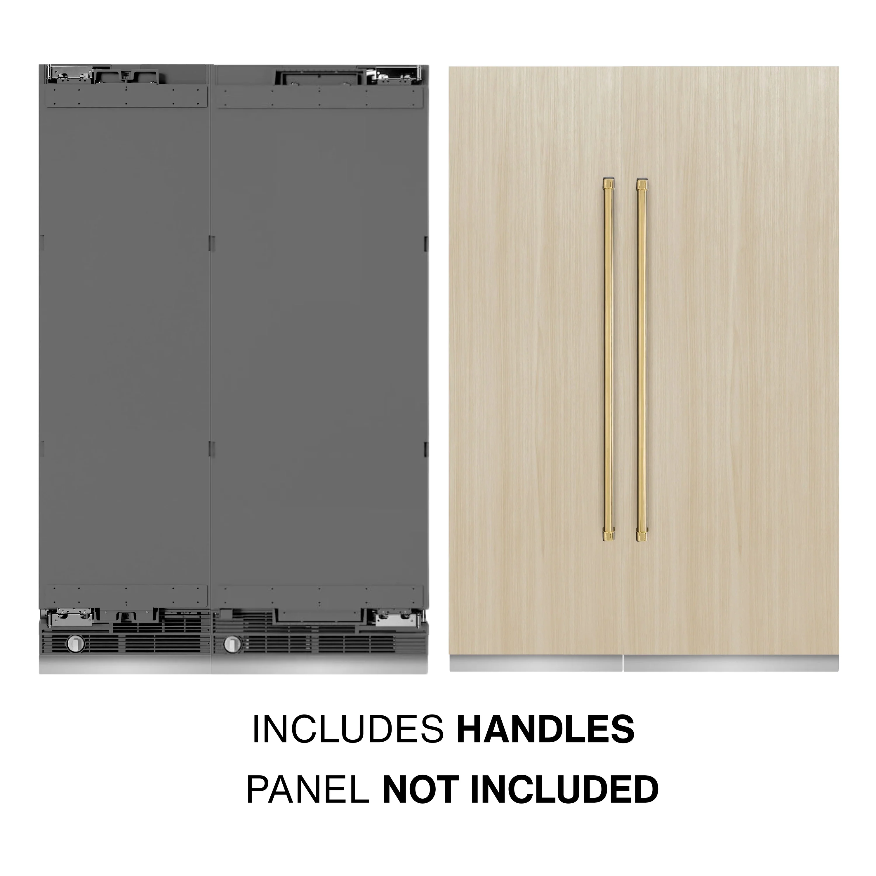 ZLINE 54-Inch Column 16.7 Cu. Ft. Refrigerator and 12.4 Cu. Ft. Freezer in Panel Ready with Gold Accent - Image 2