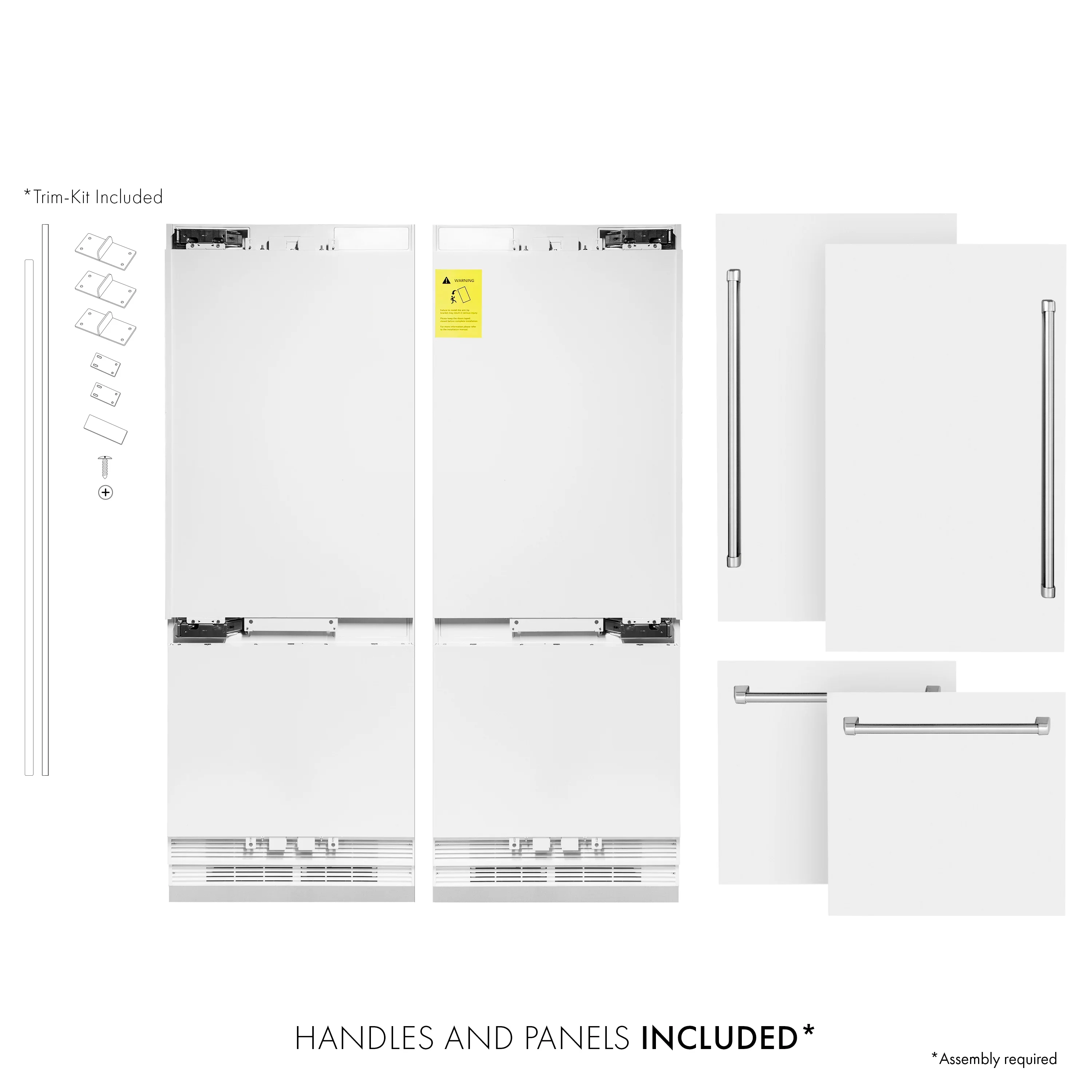 ZLINE 60-Inch 32.2 cu. ft. Built-In 4-Door French Door Refrigerator with Internal Water and Ice Dispenser in White Matte (RBIV-WM-60) - Image 3