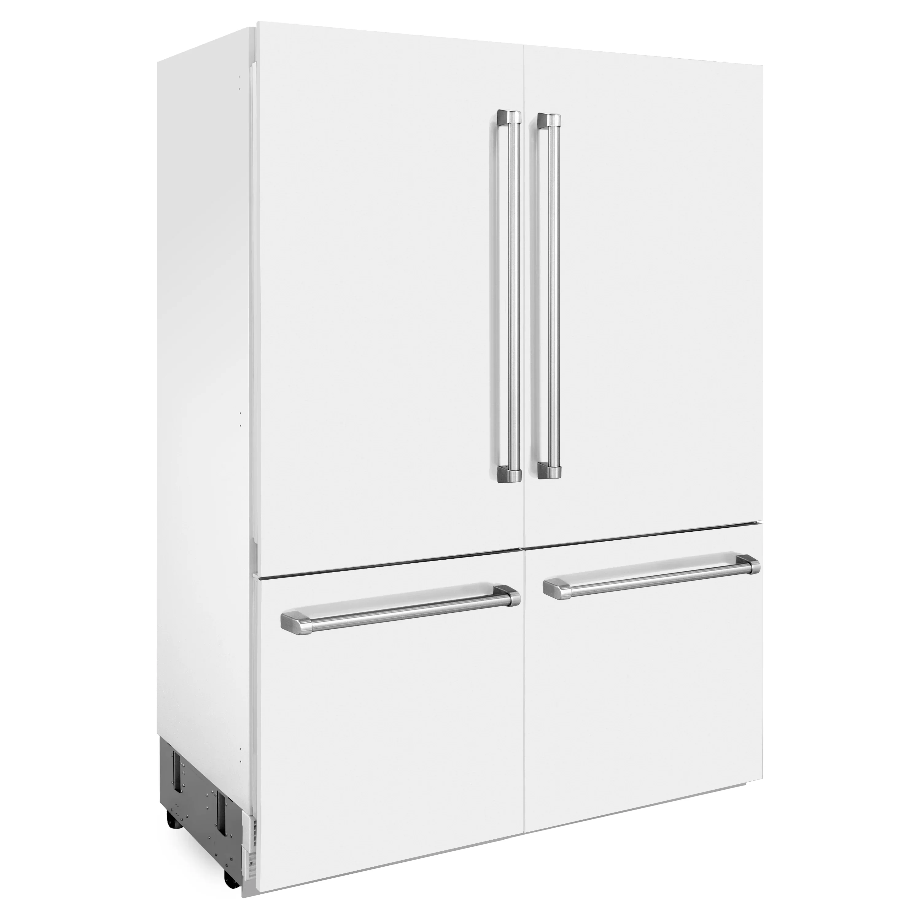 ZLINE 60-Inch 32.2 cu. ft. Built-In 4-Door French Door Refrigerator with Internal Water and Ice Dispenser in White Matte (RBIV-WM-60) - Image 4
