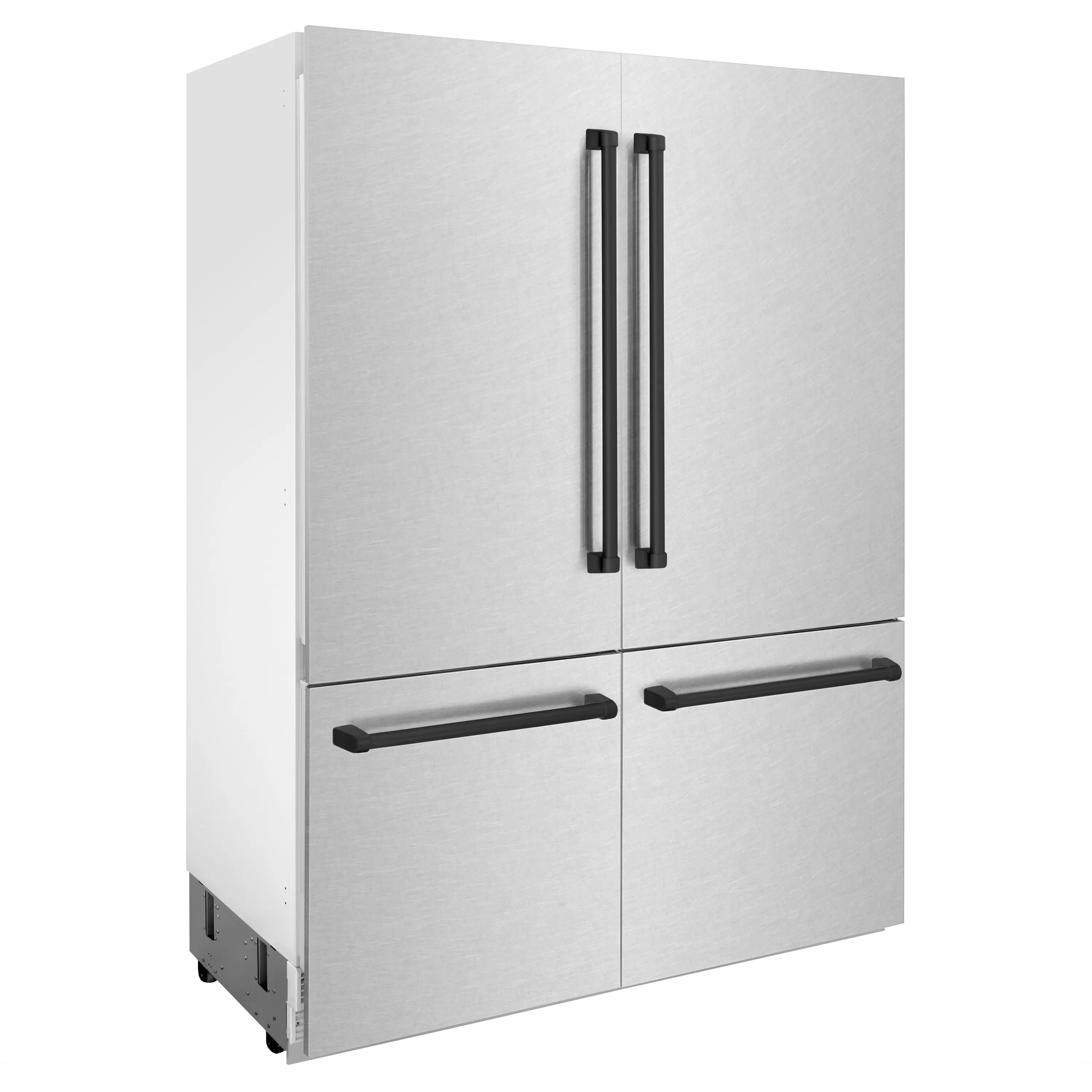 ZLINE 60-Inch Autograph Edition 32.2 cu. ft. Built-in 4-Door French Door Refrigerator with Internal Water and Ice Dispenser in Fingerprint Resistant Stainless Steel with Matte Black Accents (RBIVZ-SN-60-MB) - Image 4