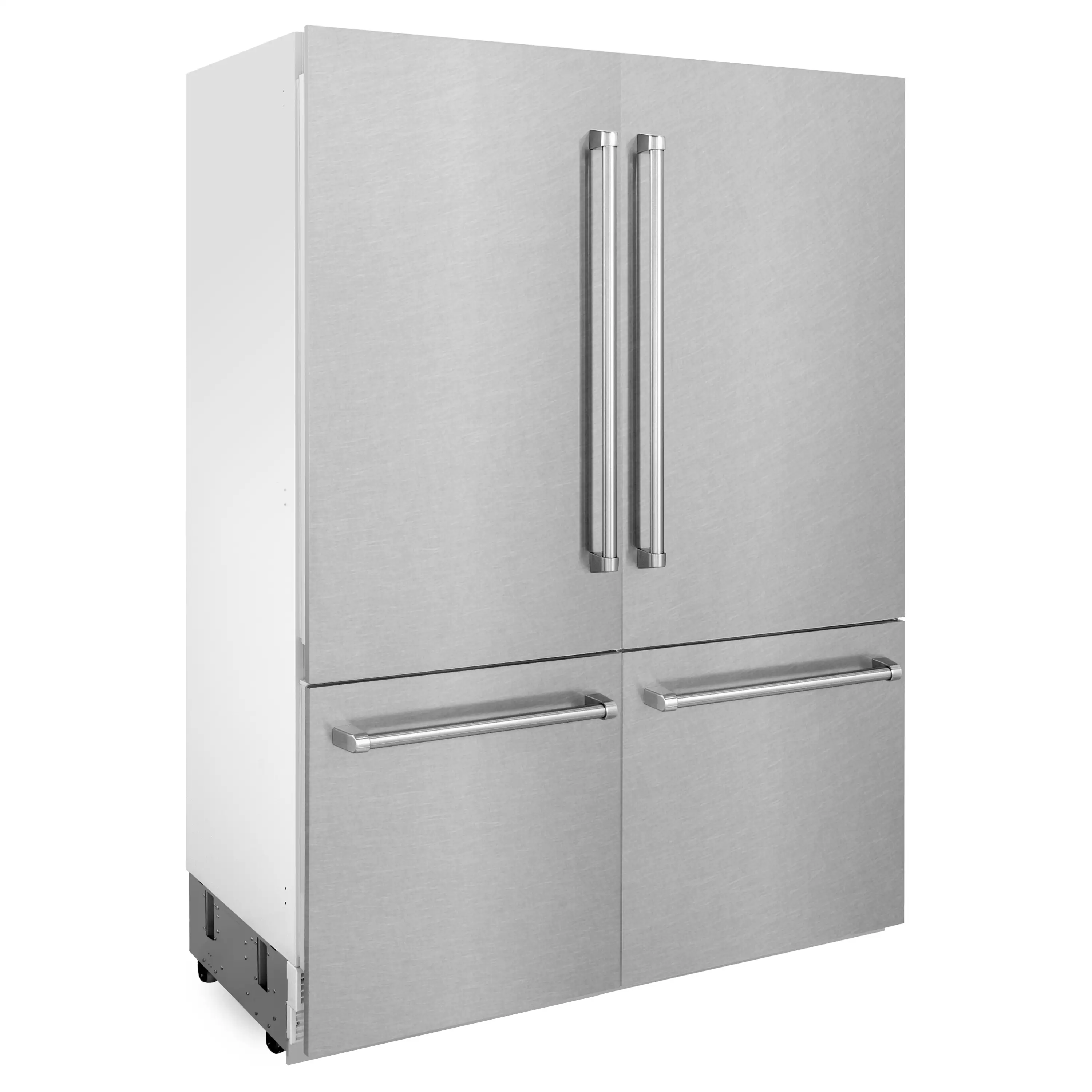 ZLINE 60-Inch 32.2 cu. ft. Built-In 4-Door French Door Refrigerator with Internal Water and Ice Dispenser in Fingerprint Resistant Stainless Steel (RBIV-SN-60) - Image 3
