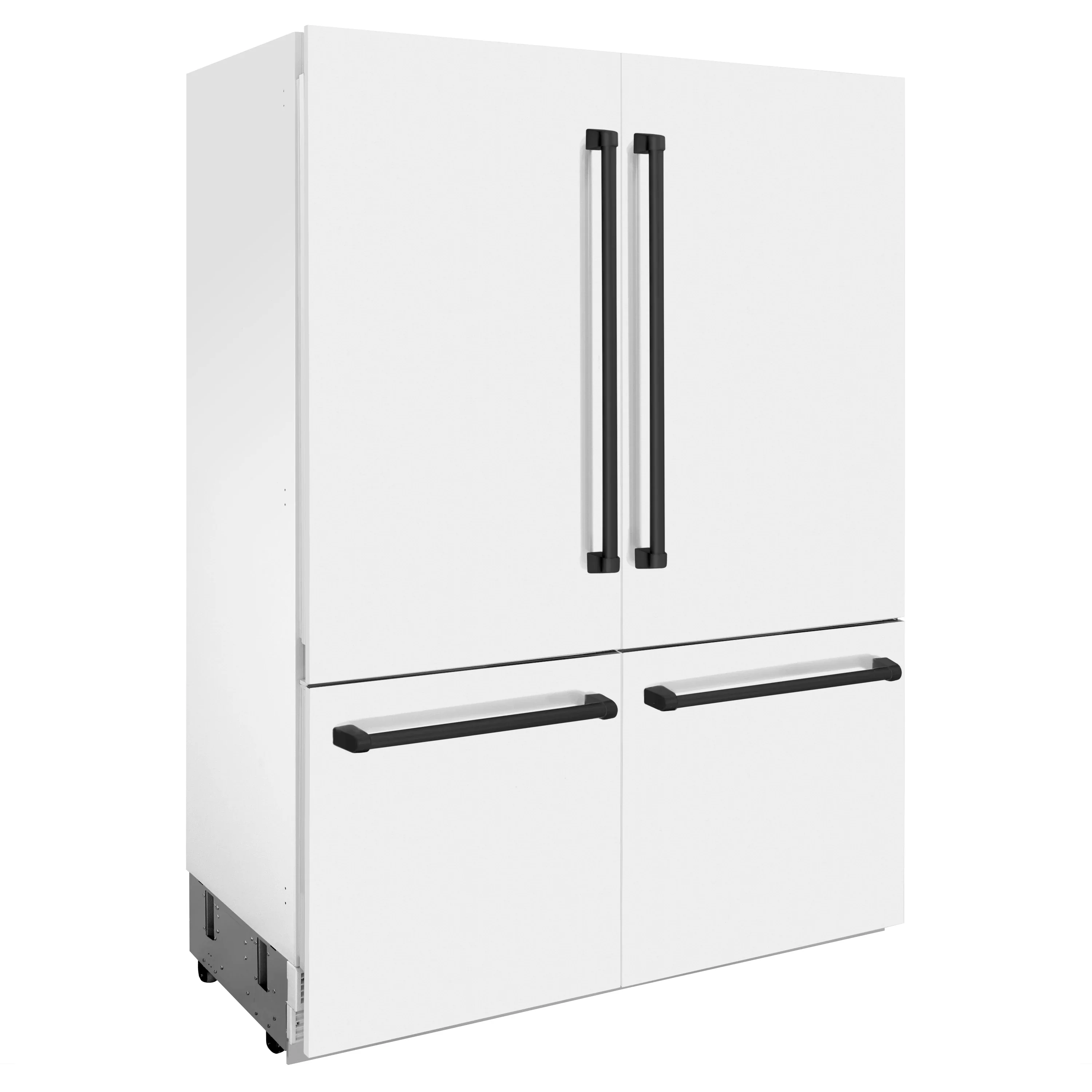 ZLINE 60-Inch Autograph Edition 32.2 cu. ft. Built-in 4-Door French Door Refrigerator with Internal Water and Ice Dispenser in White Matte with Matte Black Accents (RBIVZ-WM-60-MB) - Image 4