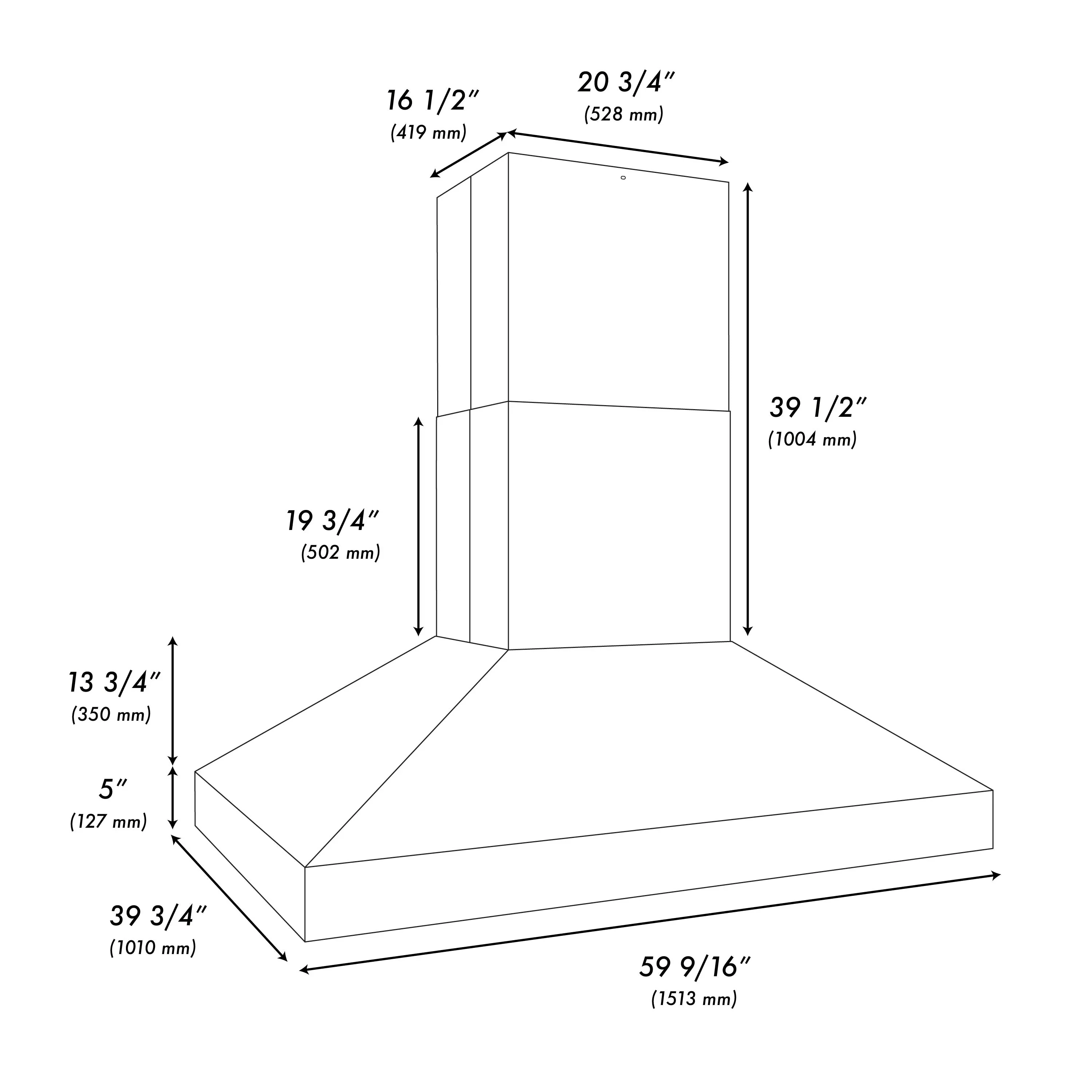 ZLINE 60-Inch 2000 CFM Island Mount Outdoor Grill Hood (GOi1-60) - Image 11