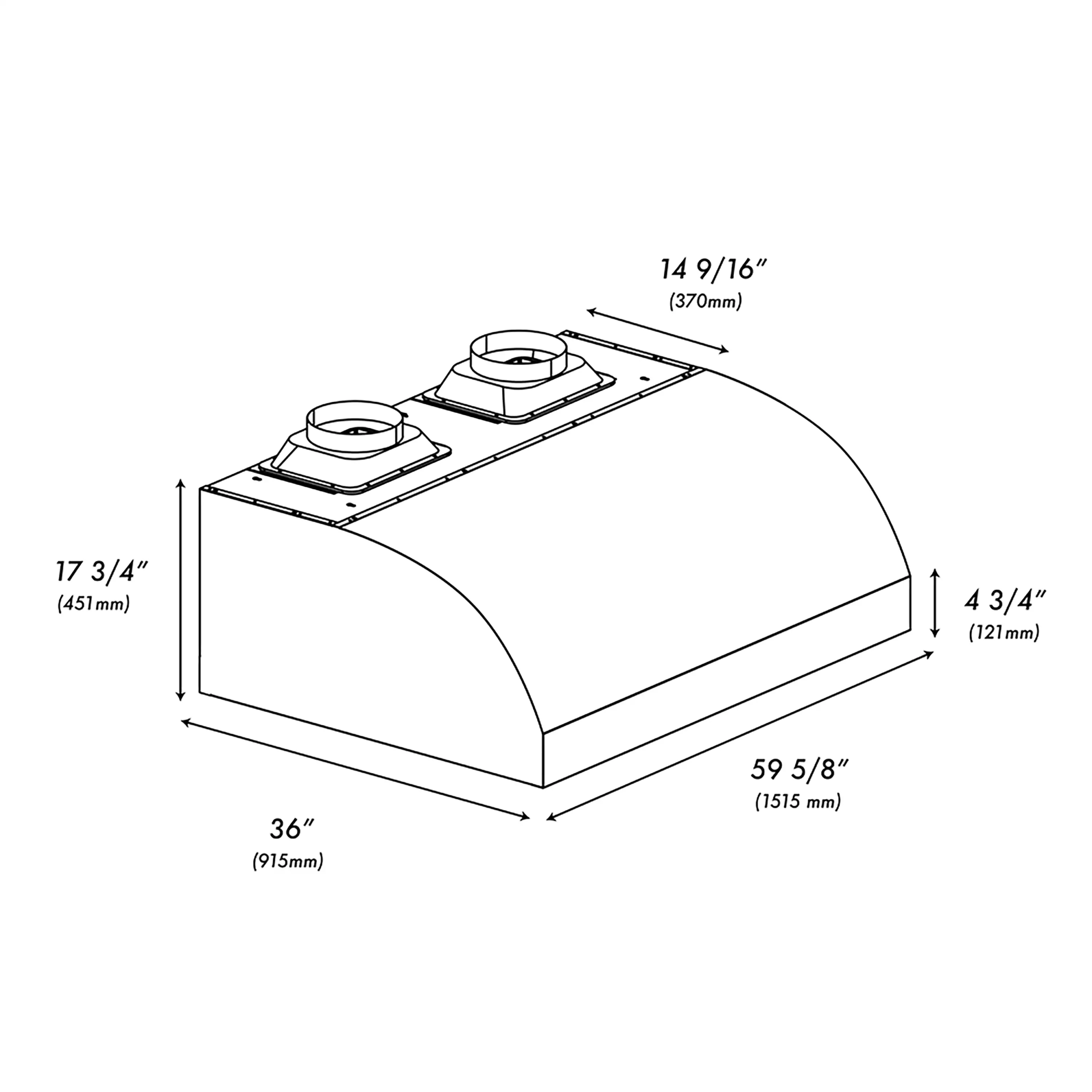ZLINE 60-Inch Under Cabinet Outdoor Grill Hood (GOU2-60) - Image 12