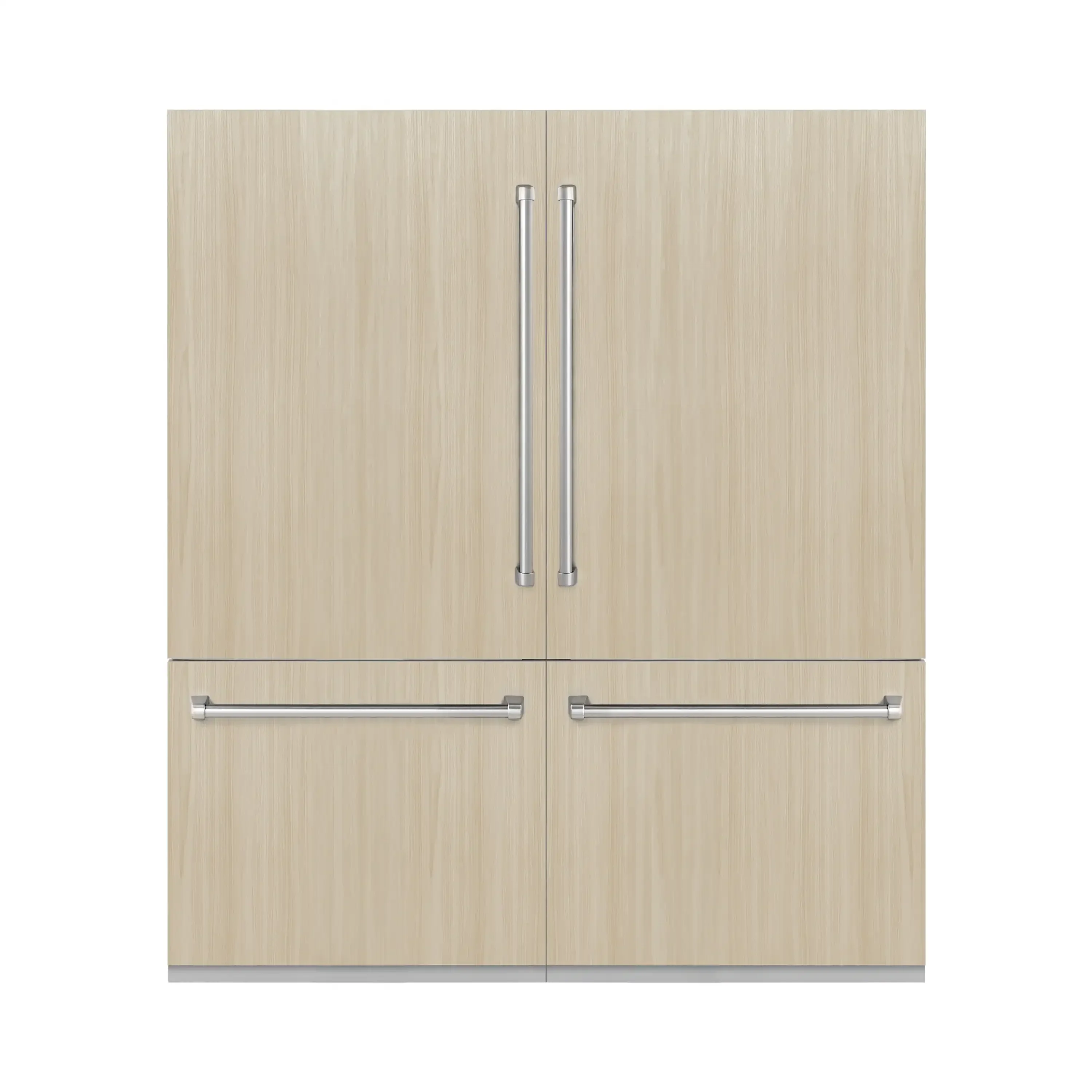 ZLINE 72-Inch 39.6 Cu. Ft. French Door Built-In Bottom Freezer Refrigerator with Water Dispensers and Ice Makers in Panel Ready with Graphite Gray Interior (GRBIT-72) - Image 3