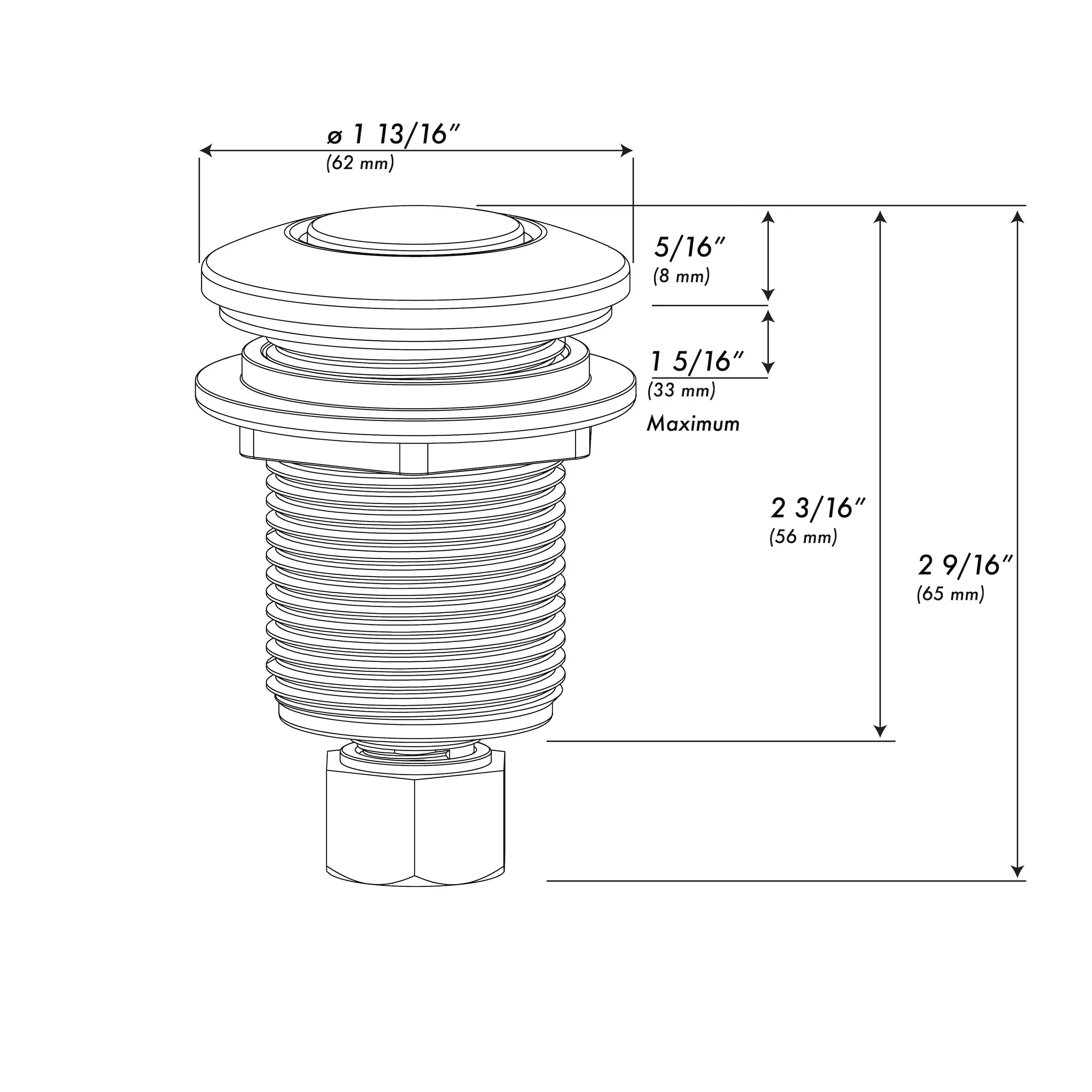 ZLINE Air Switch Button for Garbage Disposal in Matte Black (DBM-MB) - Image 3