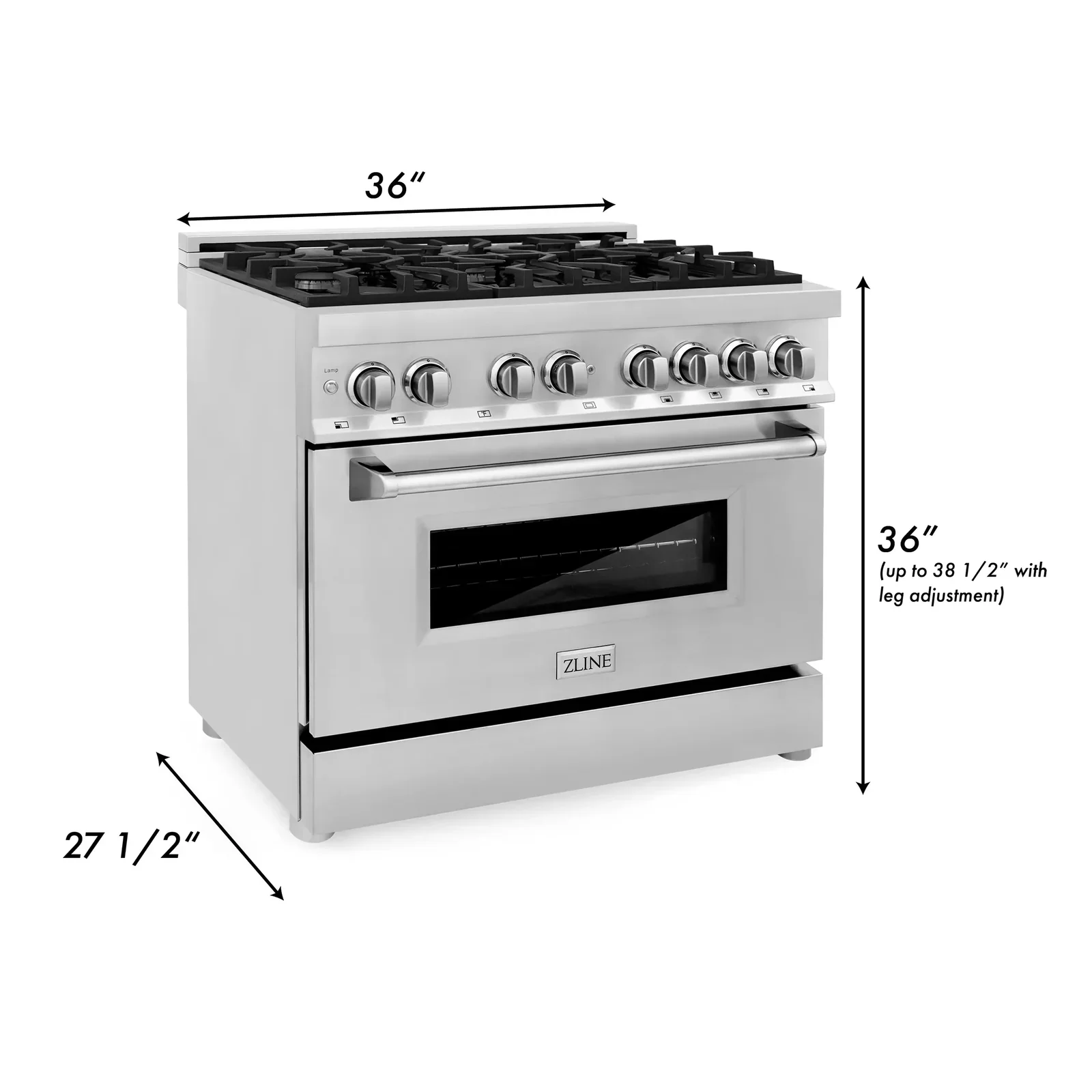 ZLINE Appliance Package - 36-Inch Dual Fuel Range, Range Hood, Microwave Drawer, Tall Tub Dishwasher and Beverage Fridge in Stainless Steel (5KP-RARH36-MWDWV-RBV) - Image 12