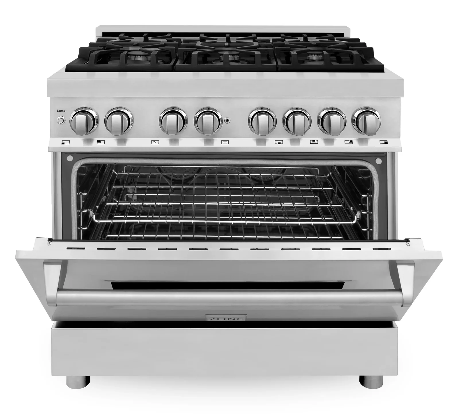 ZLINE Appliance Package - 36-Inch Dual Fuel Range, Range Hood, Microwave Drawer, Tall Tub Dishwasher and Beverage Fridge in Stainless Steel (5KP-RARH36-MWDWV-RBV) - Image 5