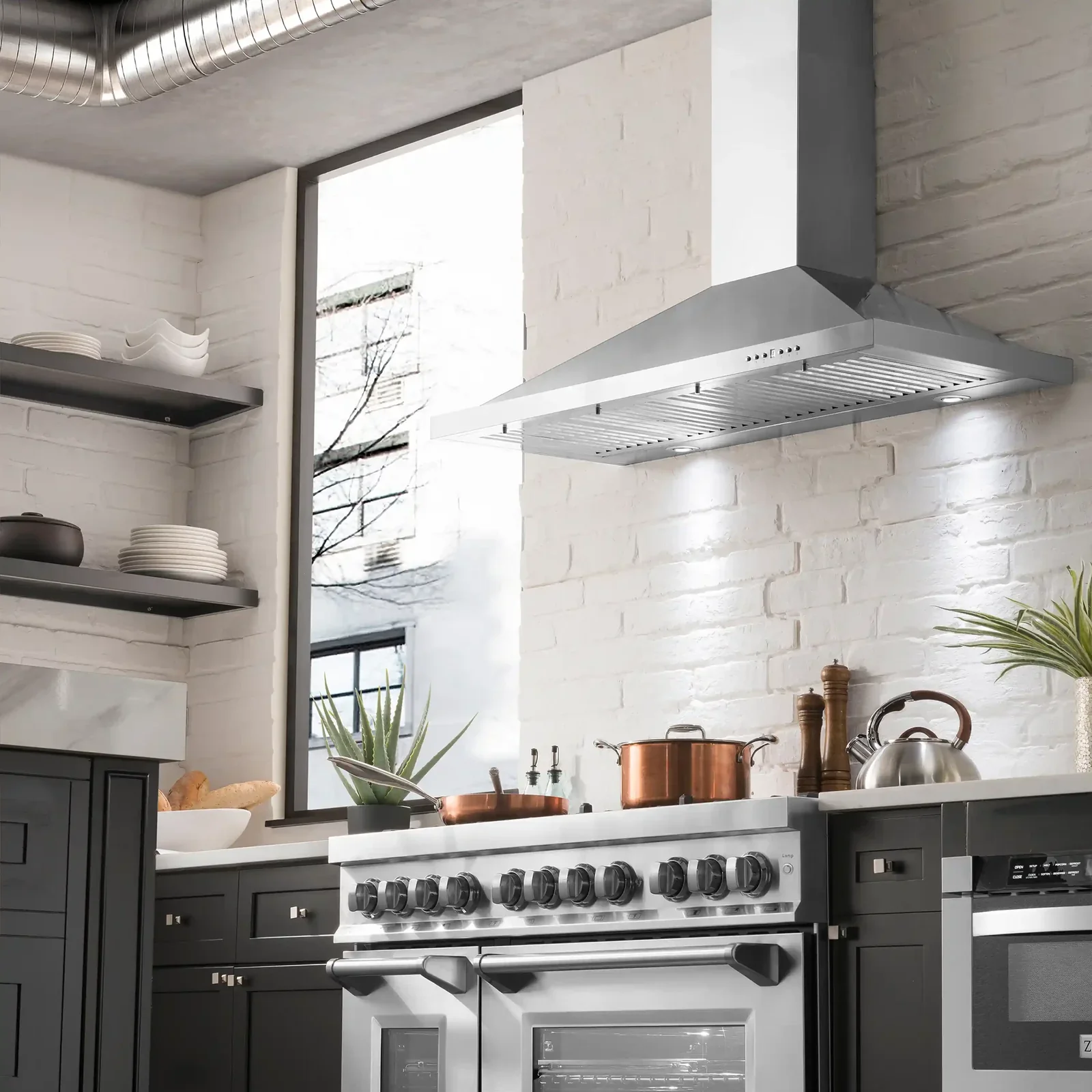 ZLINE Appliance Package - 48-Inch Dual Fuel Range, Range Hood, Microwave Drawer, Tall Tub Dishwasher and Beverage Fridge in Stainless Steel (5KP-RARH48-MWDWV-RBV) - Image 13