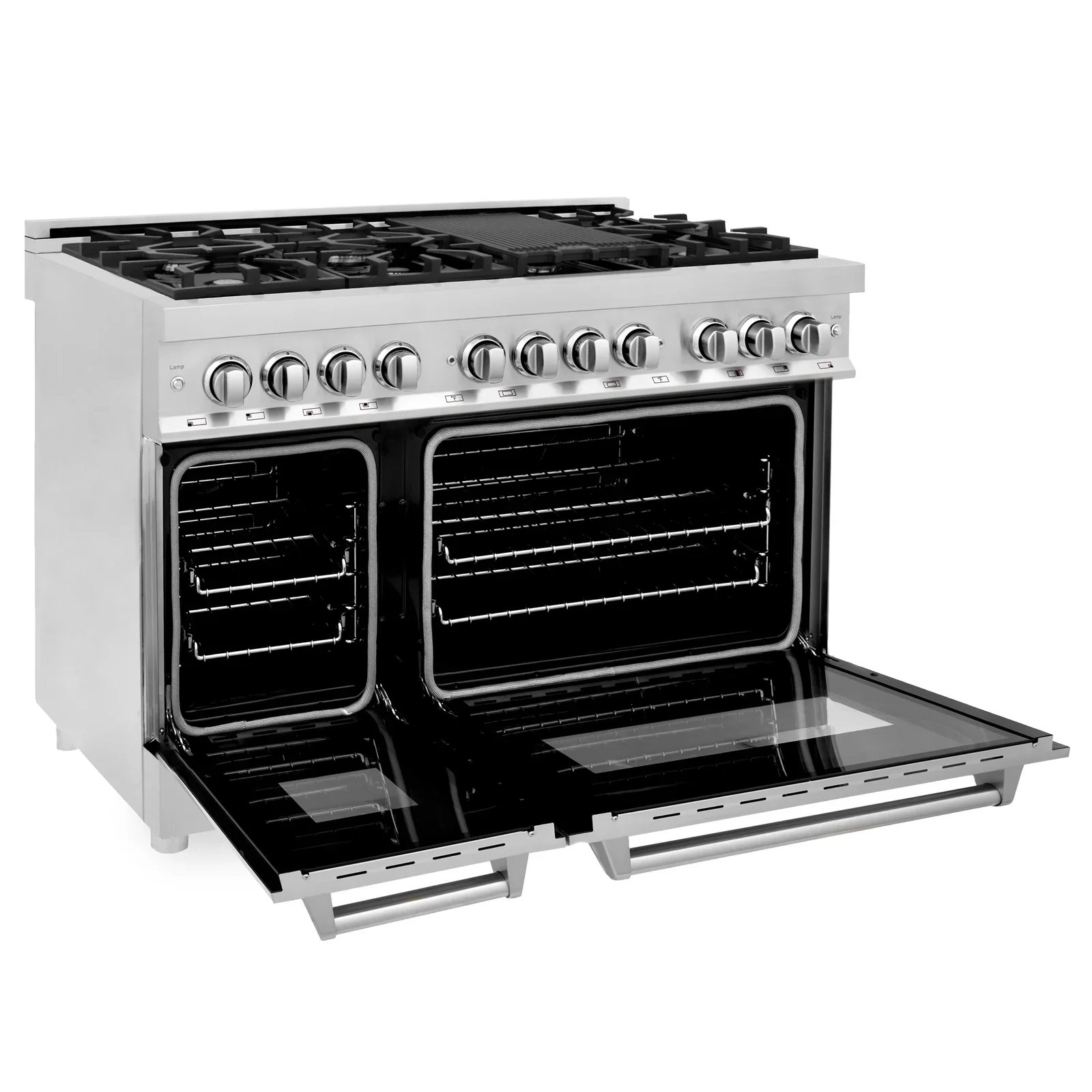 ZLINE Appliance Package - 48-Inch Dual Fuel Range, Range Hood, Microwave Drawer, Tall Tub Dishwasher and Beverage Fridge in Stainless Steel (5KP-RARH48-MWDWV-RBV) - Image 6