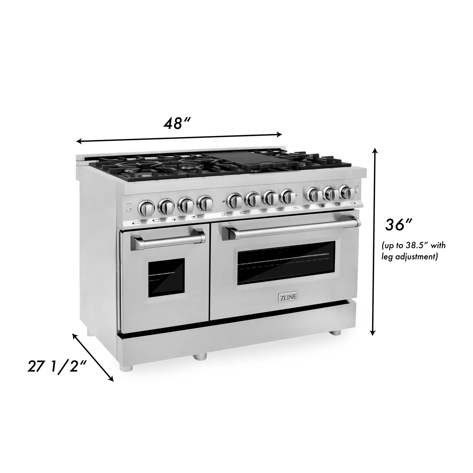 ZLINE Appliance Package - 48-Inch Dual Fuel Range, Refrigerator, Range Hood, Microwave Drawer, Tall Tub Dishwasher and Beverage Fridge (6KPR-RARH48-MWDWV-RBV) - Image 12