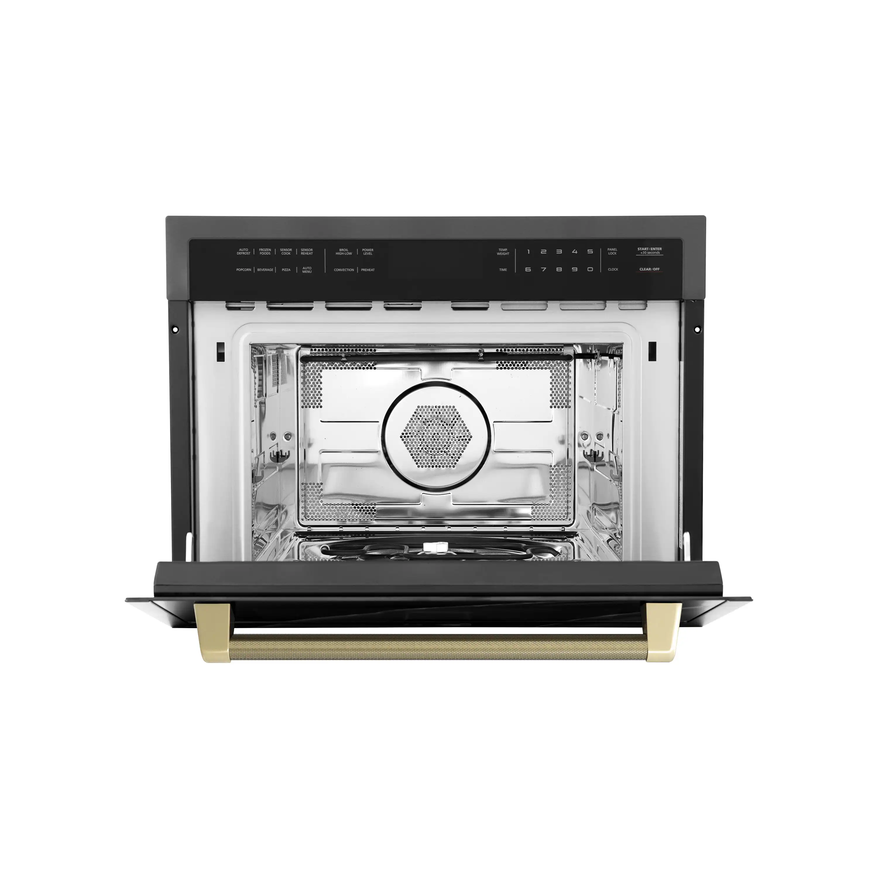 ZLINE Autograph 24-Inch Microwave Oven in Black Stainless Steel and Champagne Bronze Helix Handle (MWOZ-24-BS-KCB) - Image 5