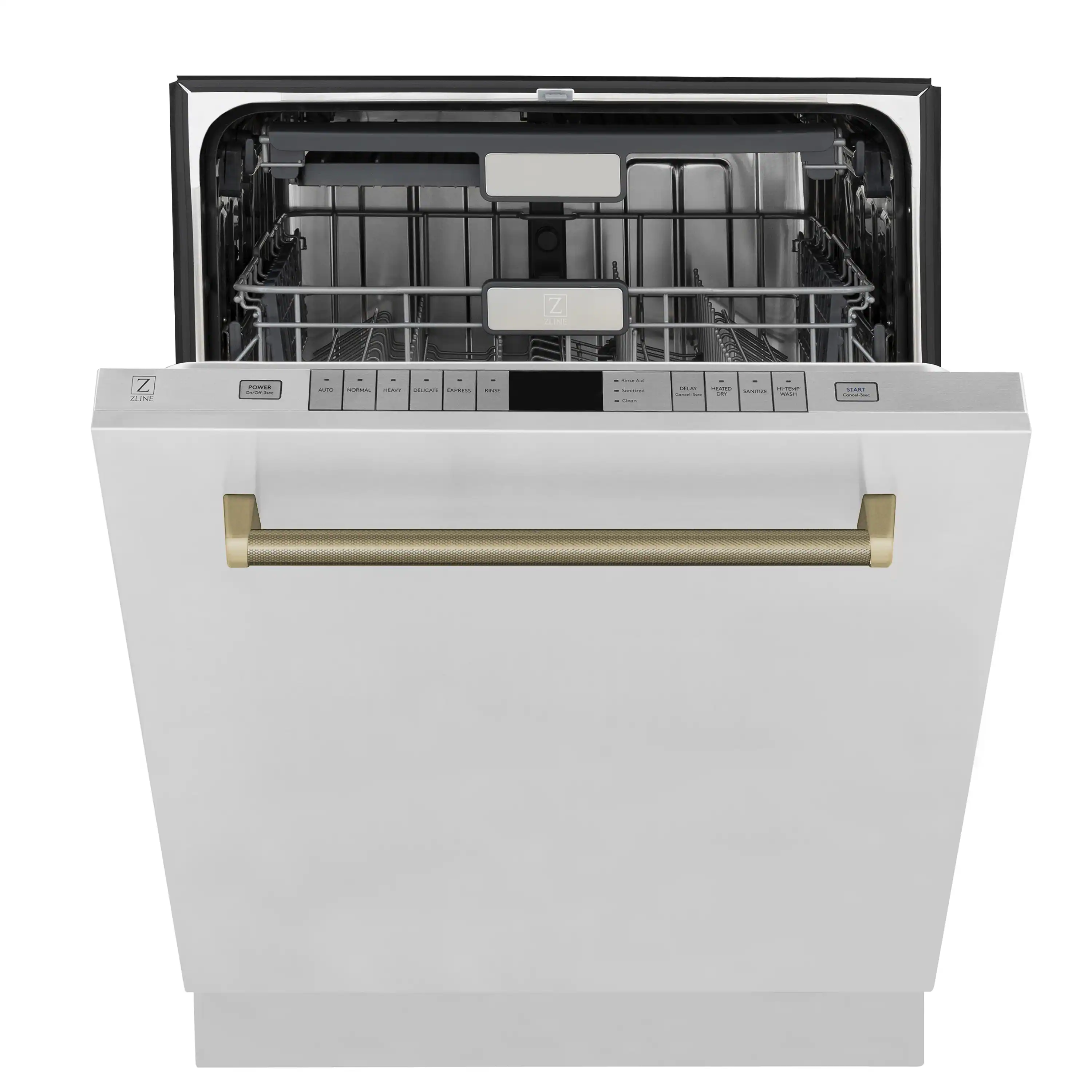 ZLINE Autograph 24-Inch Monument 3rd Rack Dishwasher with Champagne Bronze Helix Handle, 45dBa (DWMTZ-30424-KCB) - Image 4