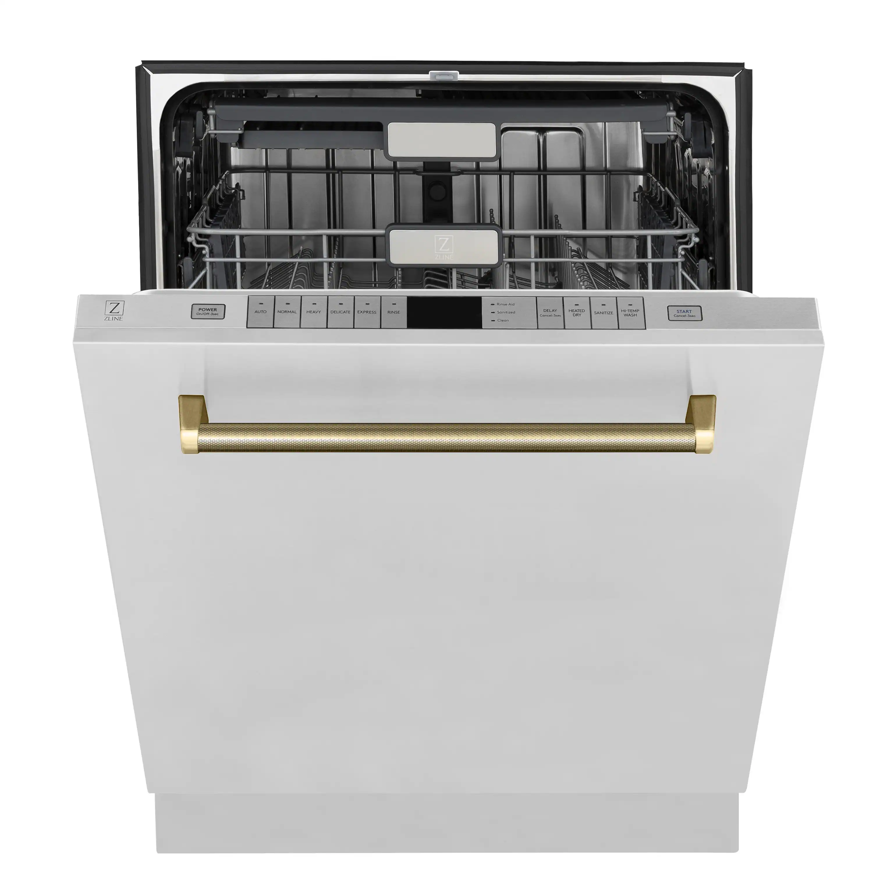 ZLINE Autograph 24-Inch Monument 3rd Rack Dishwasher with Polished Gold Helix Handle, 45dBa (DWMTZ-30424-KG) - Image 5