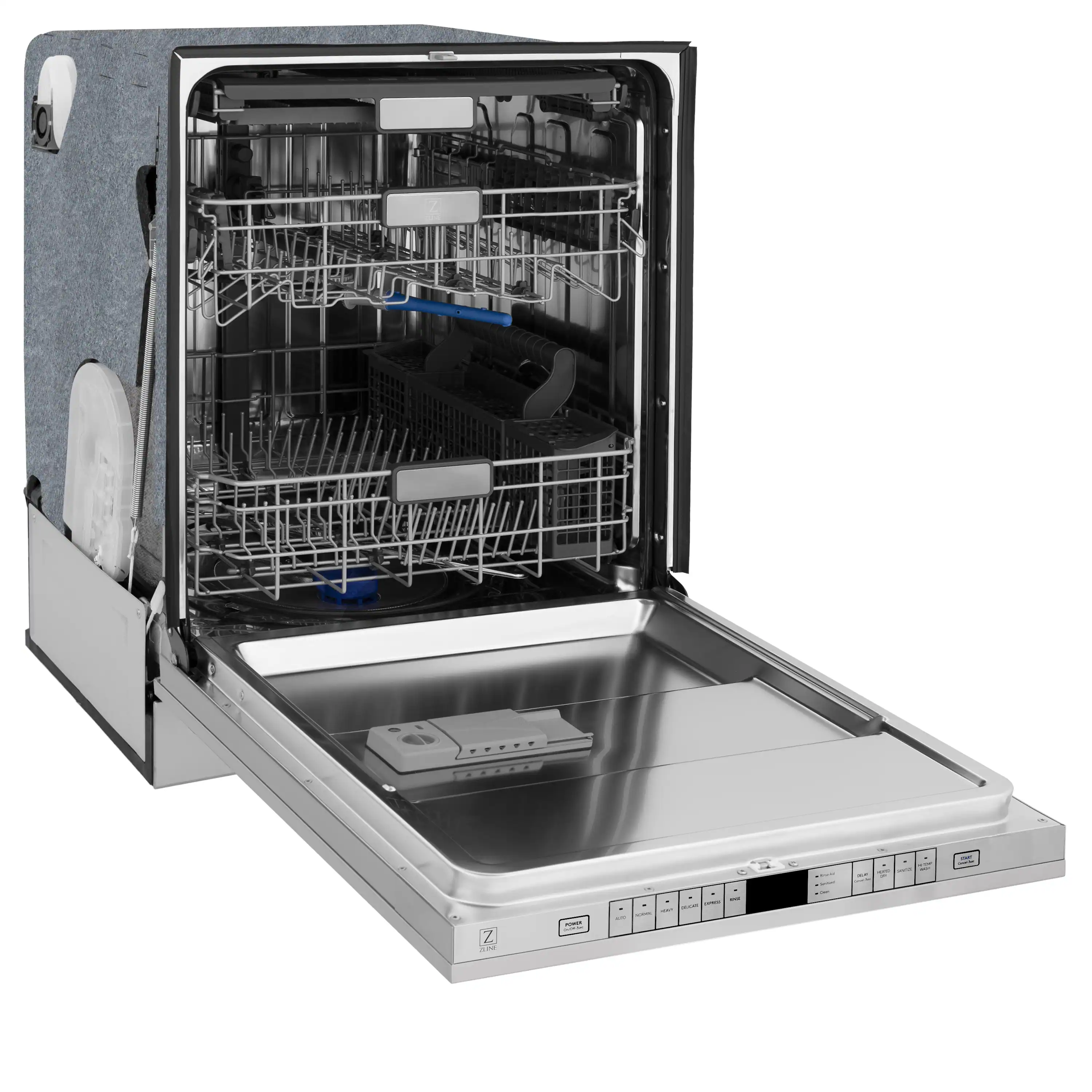 ZLINE Autograph 24-Inch Monument 3rd Rack Dishwasher with Polished Nickel Helix Handle, 45dBa (DWMTZ-30424-KPN) - Image 6