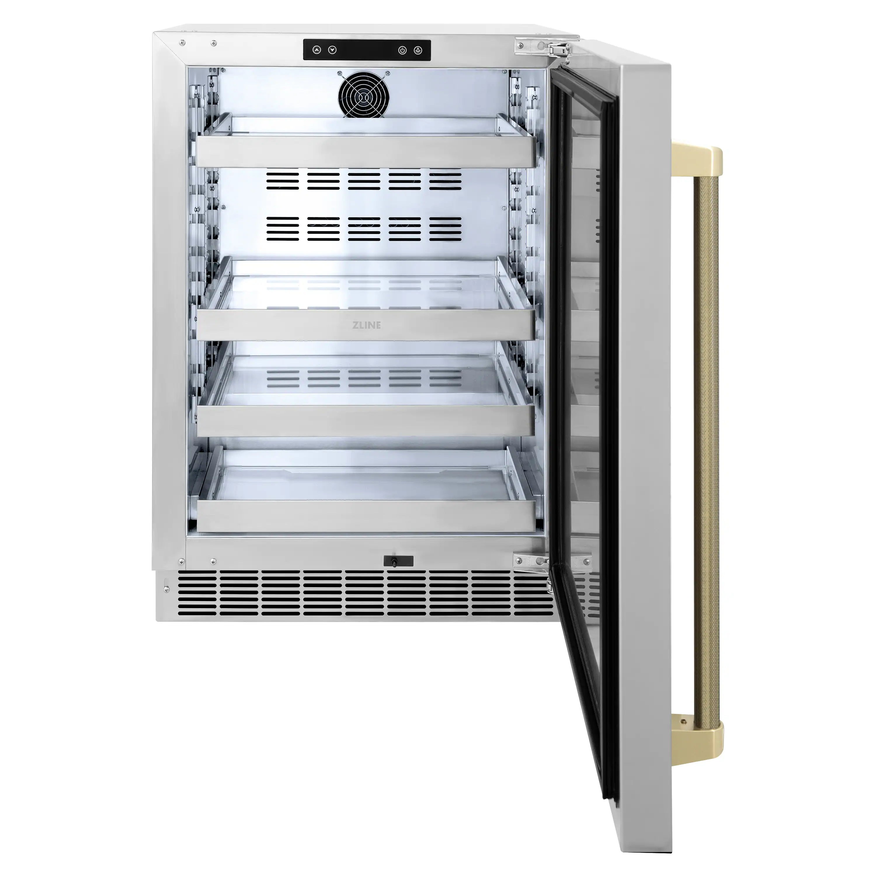 ZLINE Autograph 24-Inch Touchstone Beverage Fridge with Stainless Steel Door and Bronze Helix Handle (RBSOZ-ST-24-KCB) - Image 7