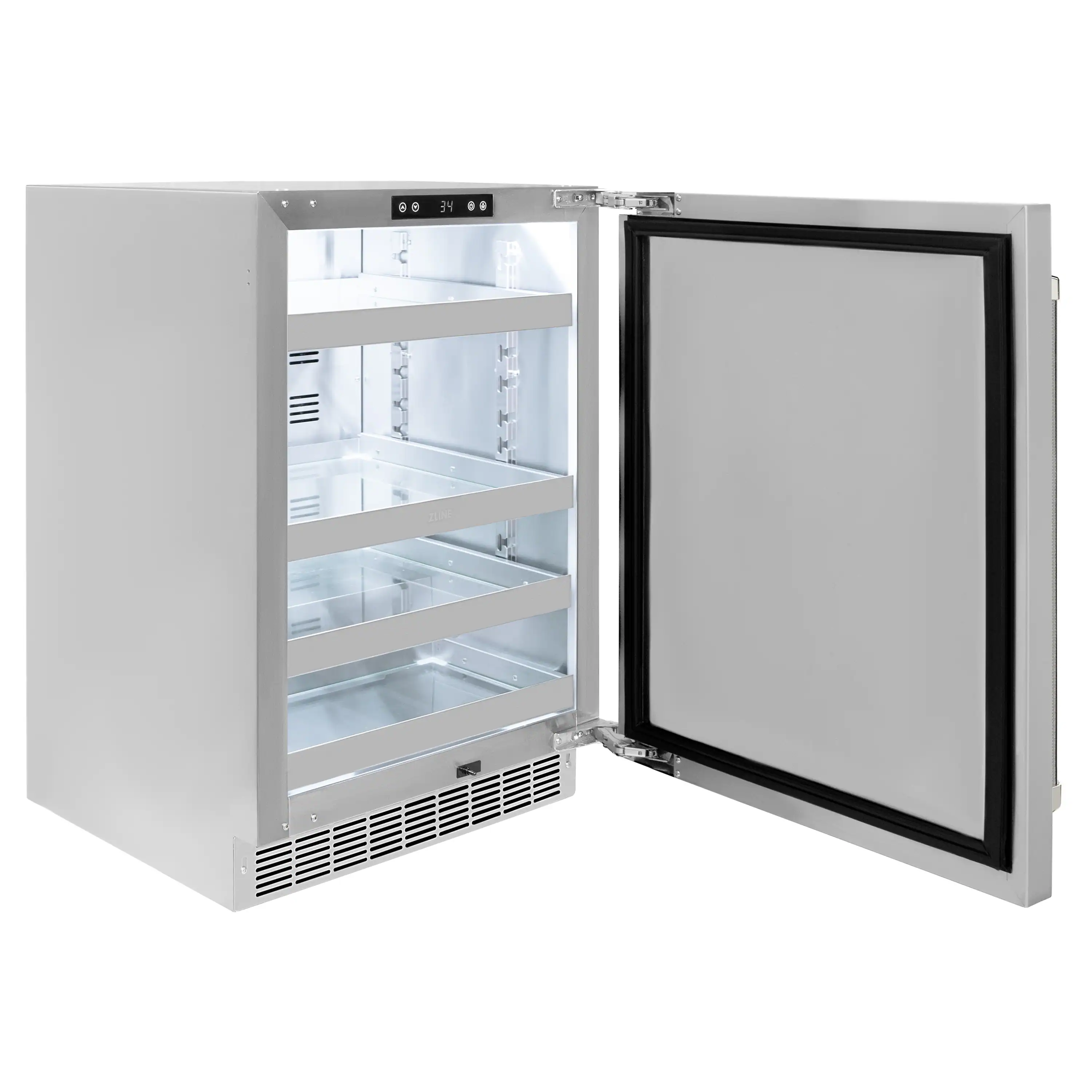 ZLINE Autograph 24-Inch Touchstone Beverage Fridge with Stainless Steel Door and Nickel Helix Handle (RBSOZ-ST-24-KPN) - Image 5