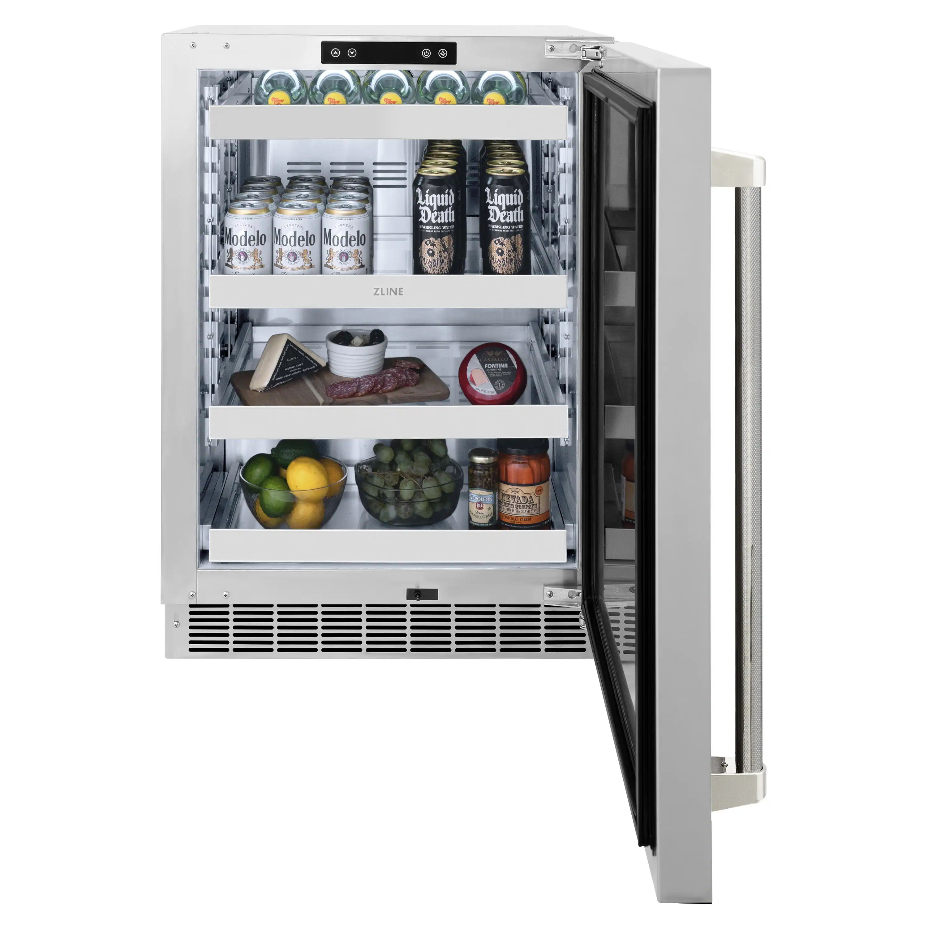 ZLINE Autograph 24-Inch Touchstone Beverage Fridge with Stainless Steel Door and Nickel Helix Handle (RBSOZ-ST-24-KPN) - Image 8