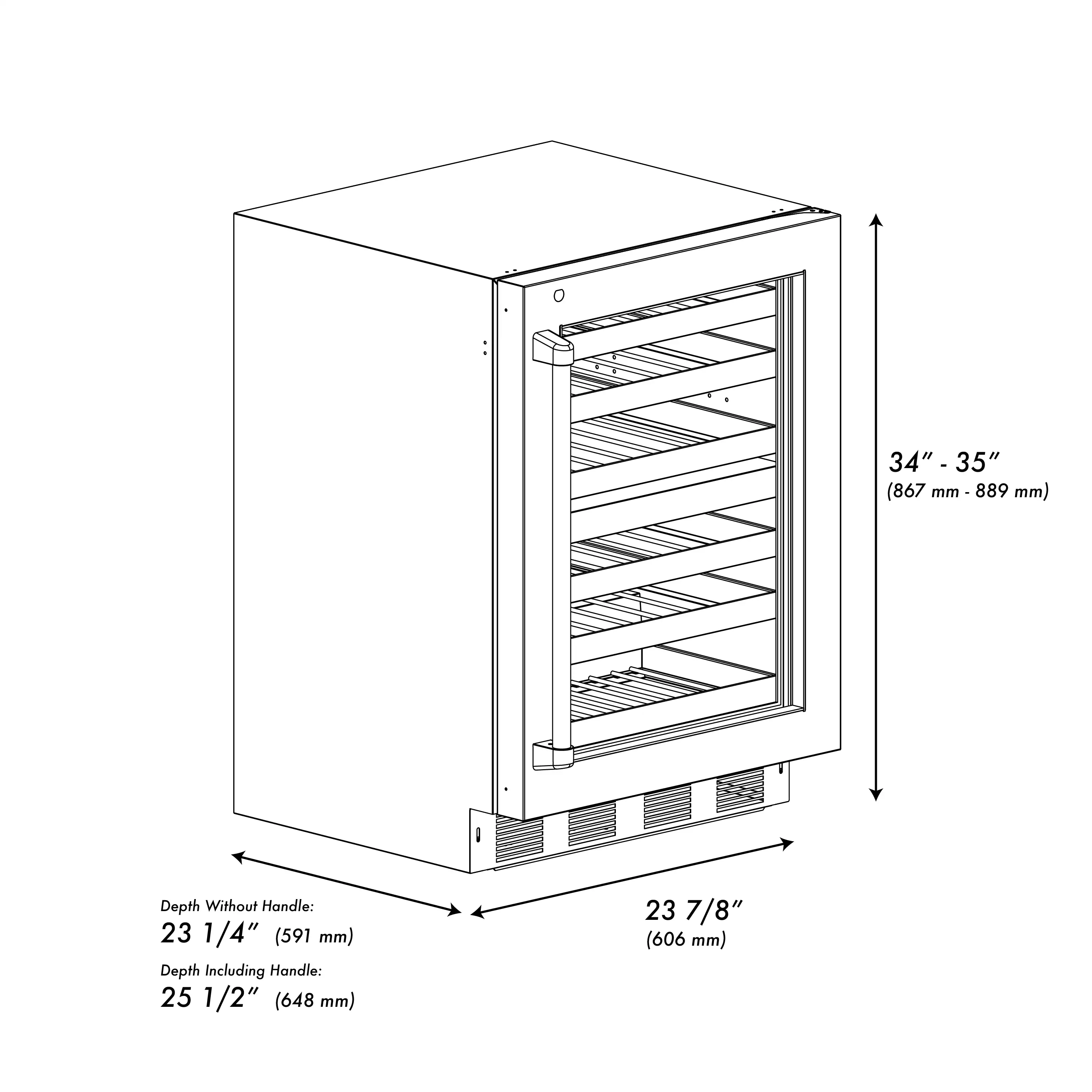 ZLINE Autograph 24-Inch Touchstone Dual Zone Wine Cooler with Stainless Steel with Glass Door & Nickel Helix Handle (RWDOZ-GS-24-KPN) - Image 15