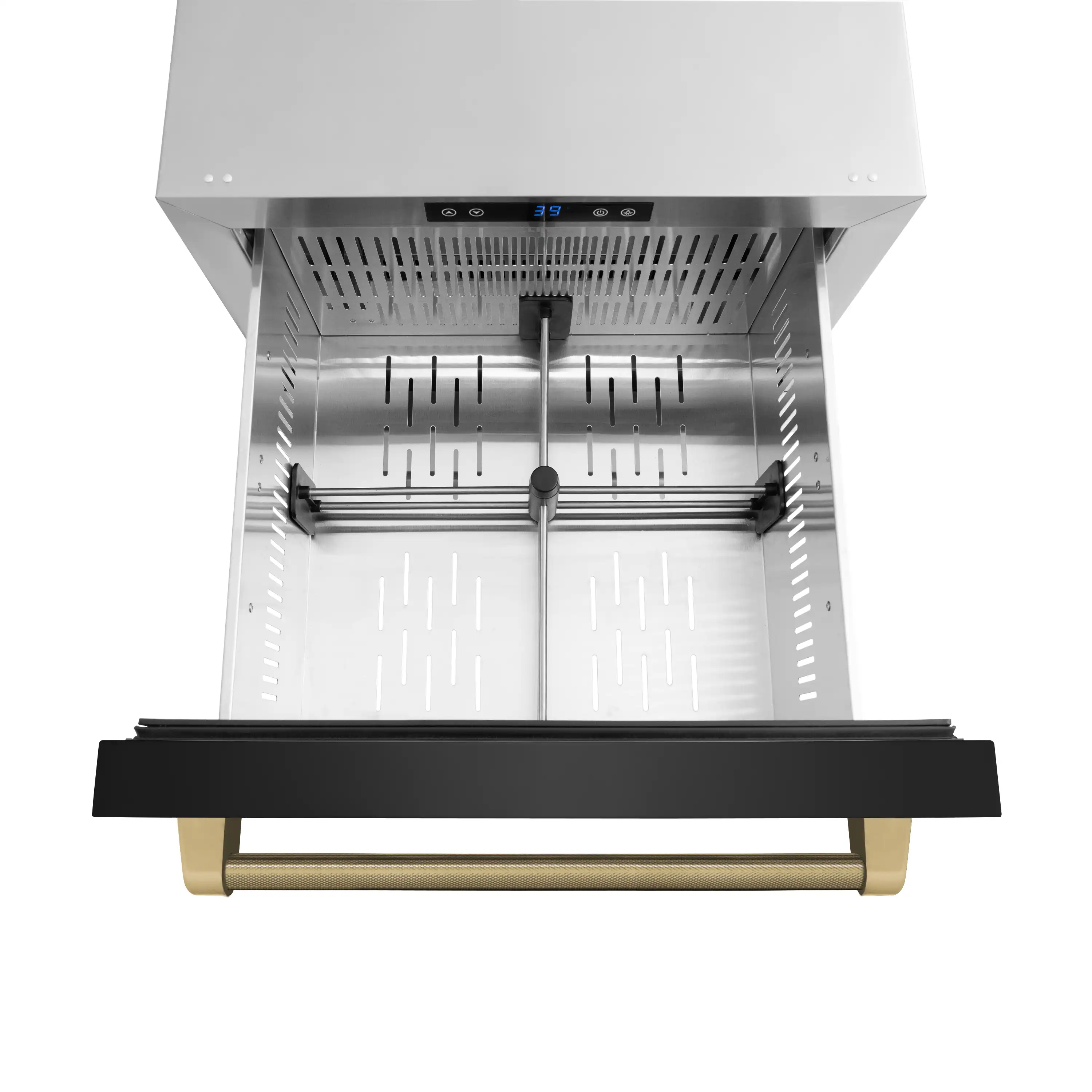 ZLINE Autograph 24-Inch Touchstone Refrigerator Drawer with Black Stainless Steel Doors & Bronze Helix Handles (RDSOZ-BS-24-KCB) - Image 10