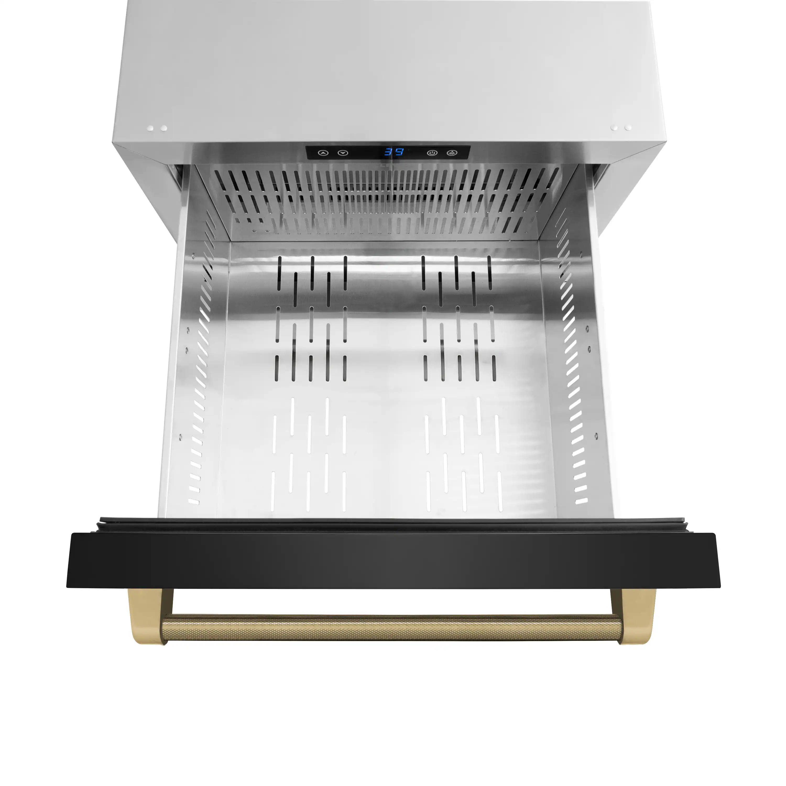 ZLINE Autograph 24-Inch Touchstone Refrigerator Drawer with Black Stainless Steel Doors & Bronze Helix Handles (RDSOZ-BS-24-KCB) - Image 11