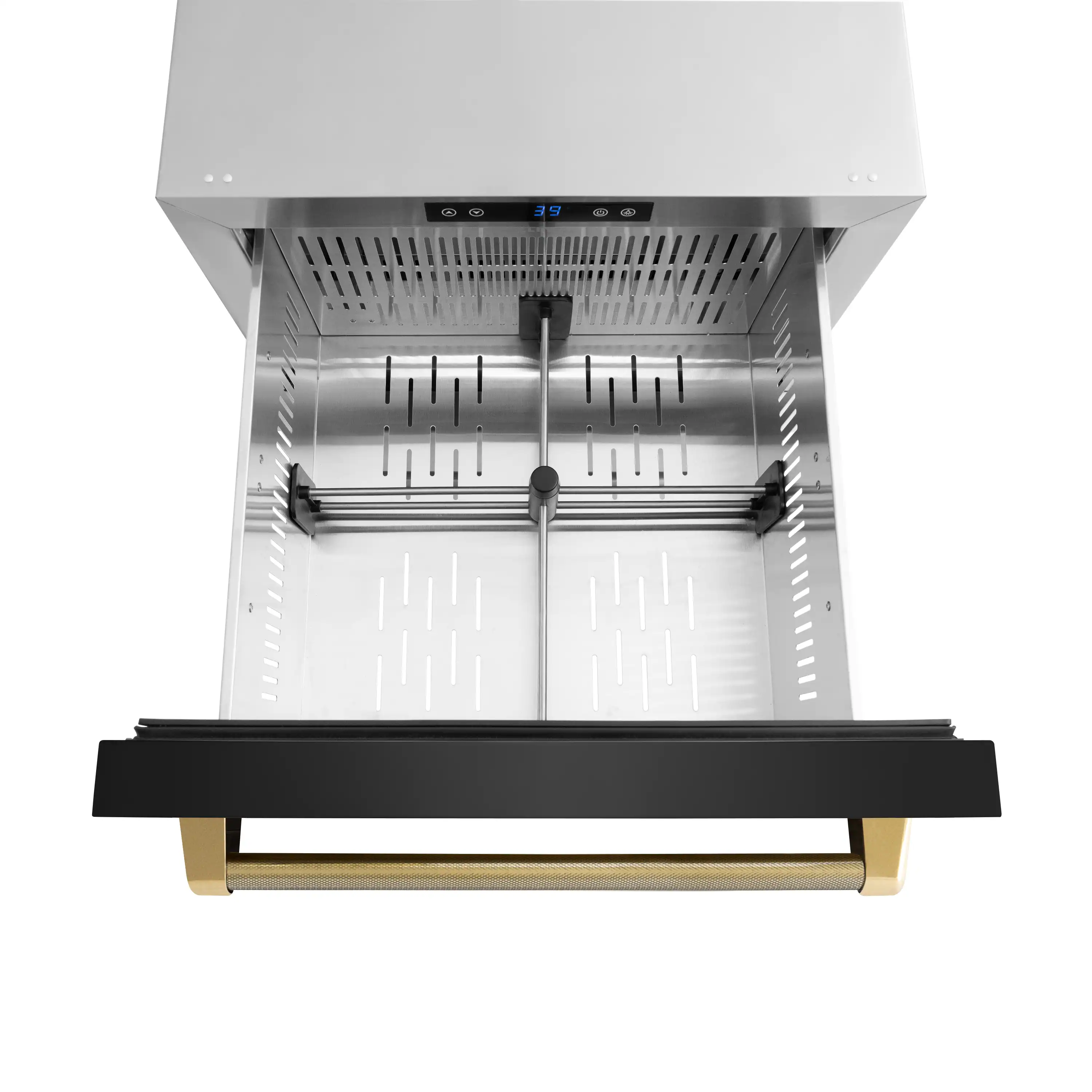ZLINE Autograph 24-Inch Touchstone Refrigerator Drawer with Black Stainless Steel Doors & Gold Helix Handles (RDSOZ-BS-24-KG) - Image 7
