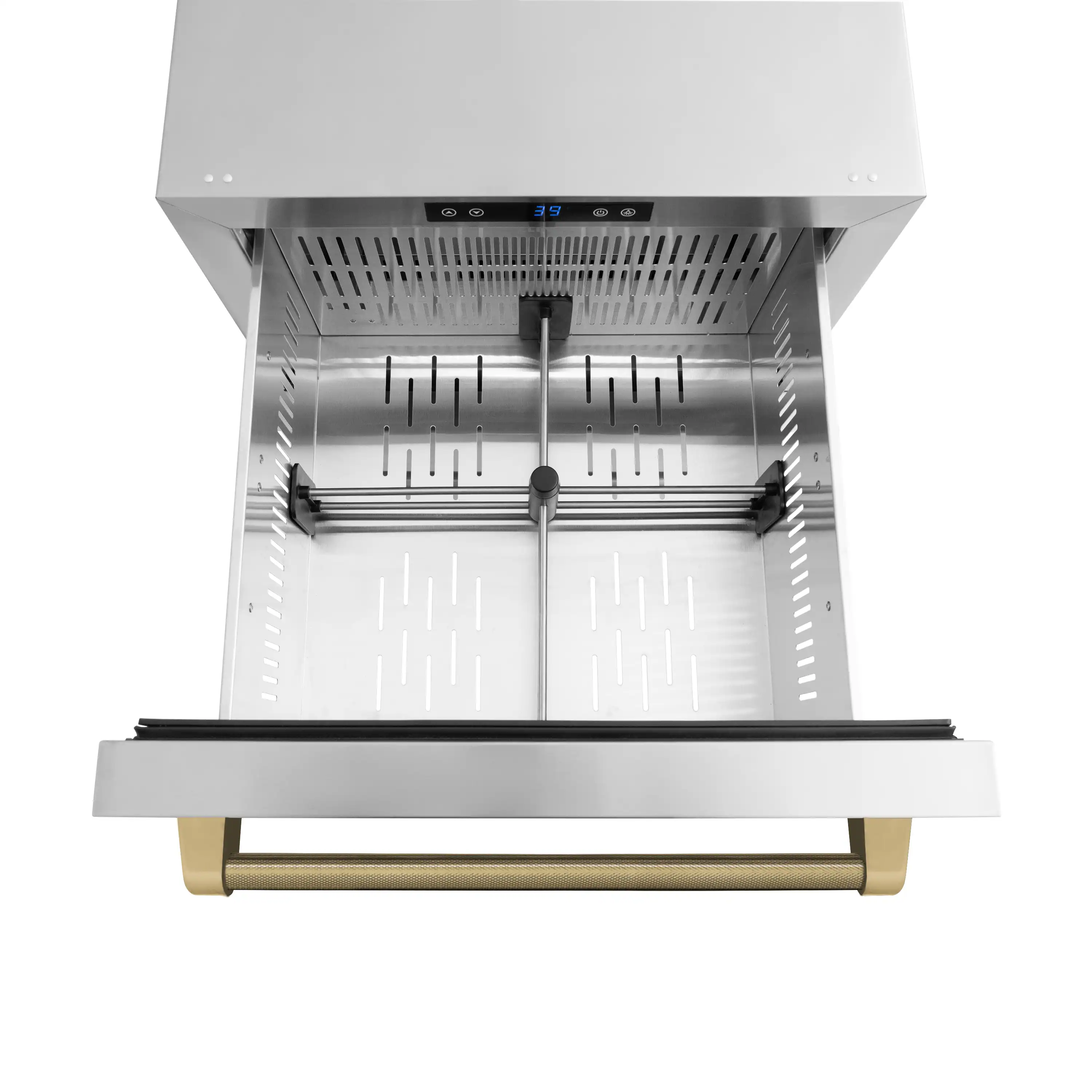 ZLINE Autograph 24-Inch Touchstone Refrigerator Drawer with Steel Doors & Bronze Helix Handles (RDSOZ-ST-24-KCB) - Image 9