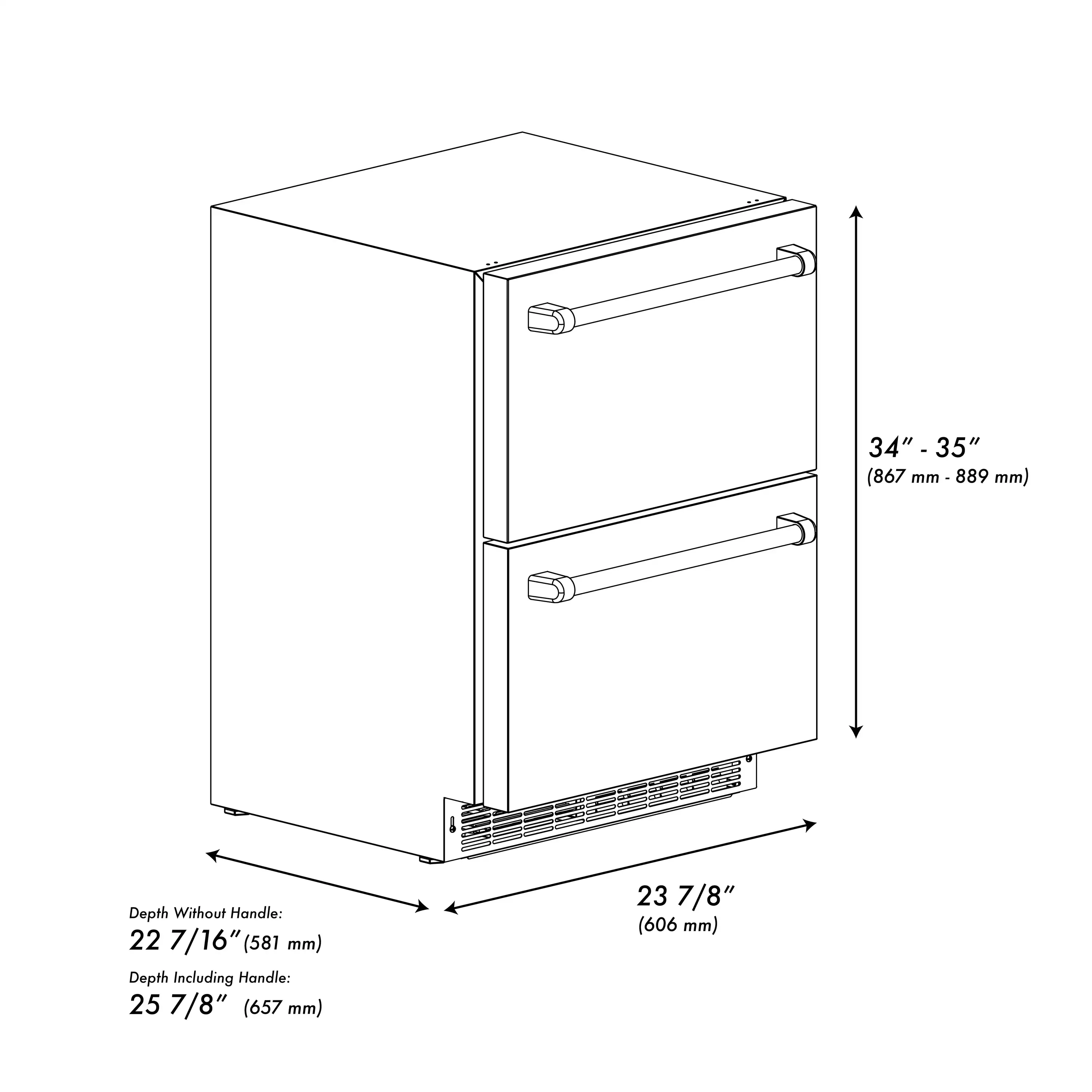 ZLINE Autograph 24-Inch Touchstone Refrigerator Drawer with Steel Doors & Gold Helix Handles (RDSOZ-ST-24-KG) - Image 15
