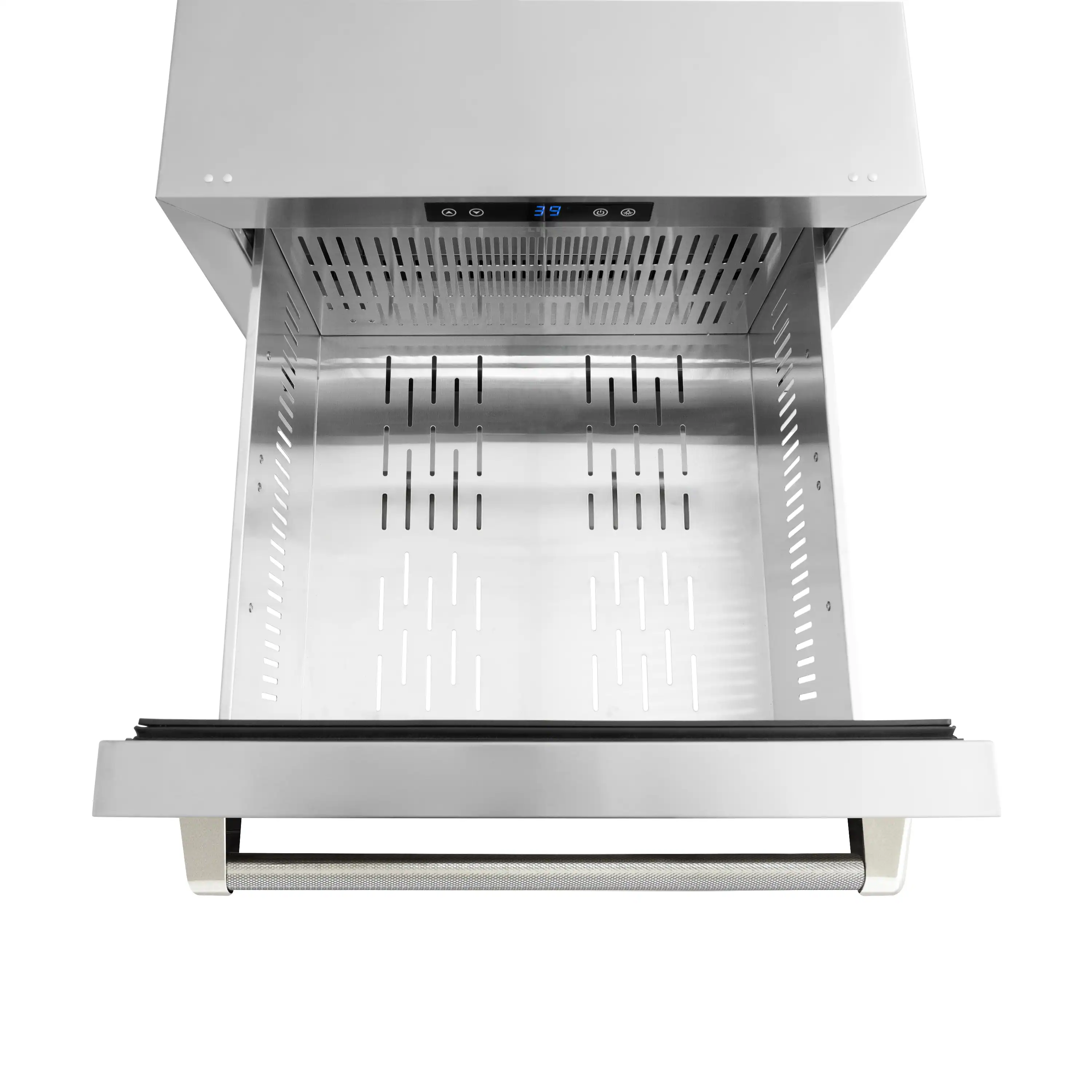 ZLINE Autograph 24-Inch Touchstone Refrigerator Drawer with Steel Doors & Nickel Helix Handles (RDSOZ-ST-24-KPN) - Image 7