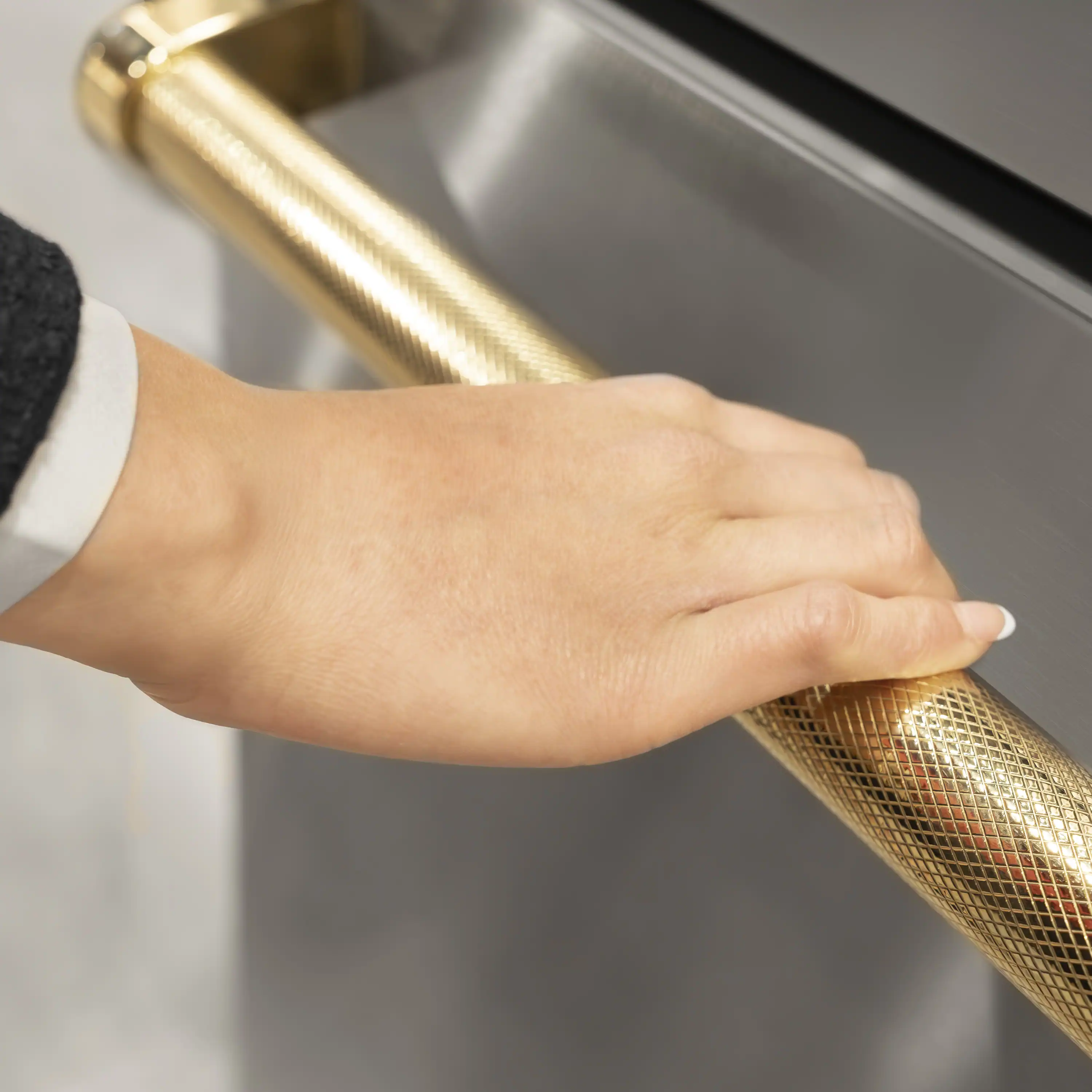 ZLINE Autograph 30-Inch Built-In Refrigerator w/ Gray Interior and Polished Gold Helix Handles (GRBIVZ-30430KG) - Image 16