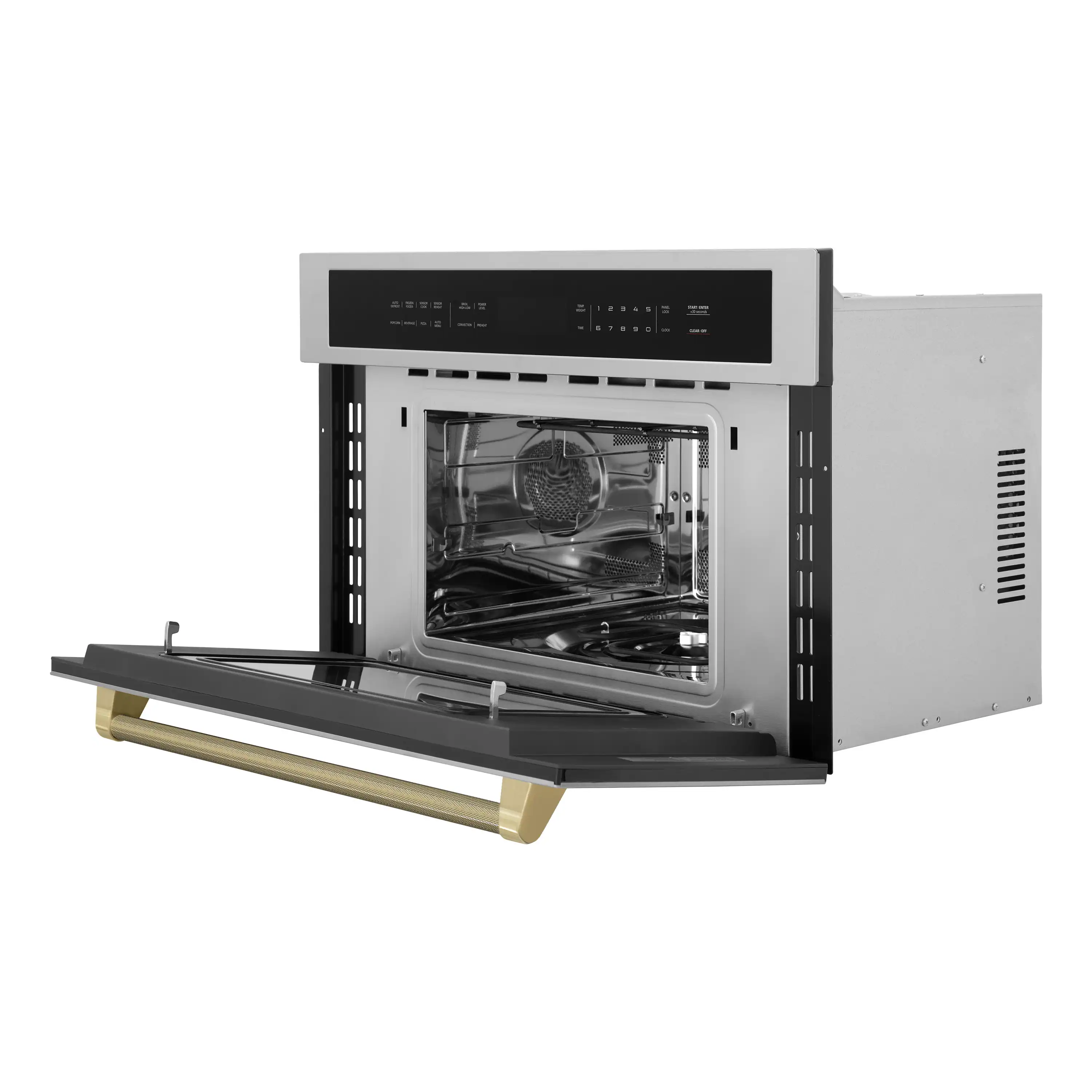 ZLINE Autograph 30-Inch Microwave Oven in Stainless Steel and Champagne Bronze Helix Handle (MWOZ-30-KCB) - Image 6